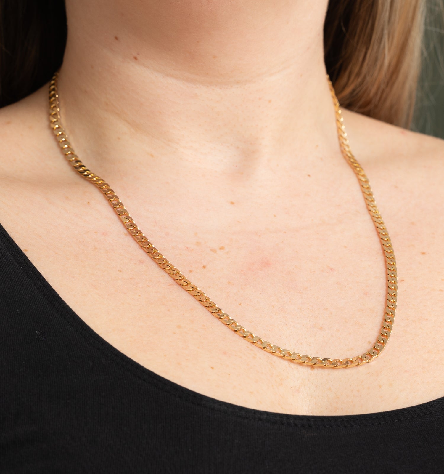 Italian 10K Yellow Gold Curb Link Chain | 4.17mm | 23"
