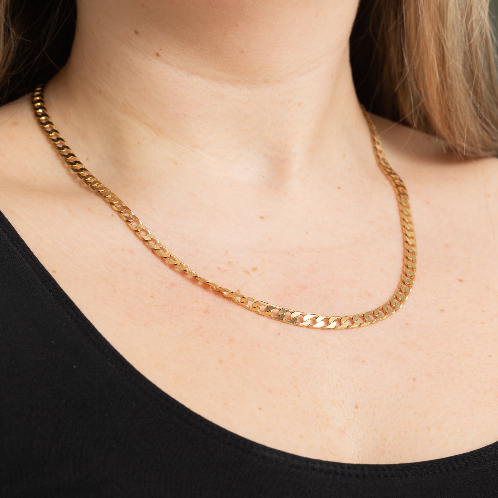 9K Yellow Gold Curb Link Chain | 5.24mm | 21"