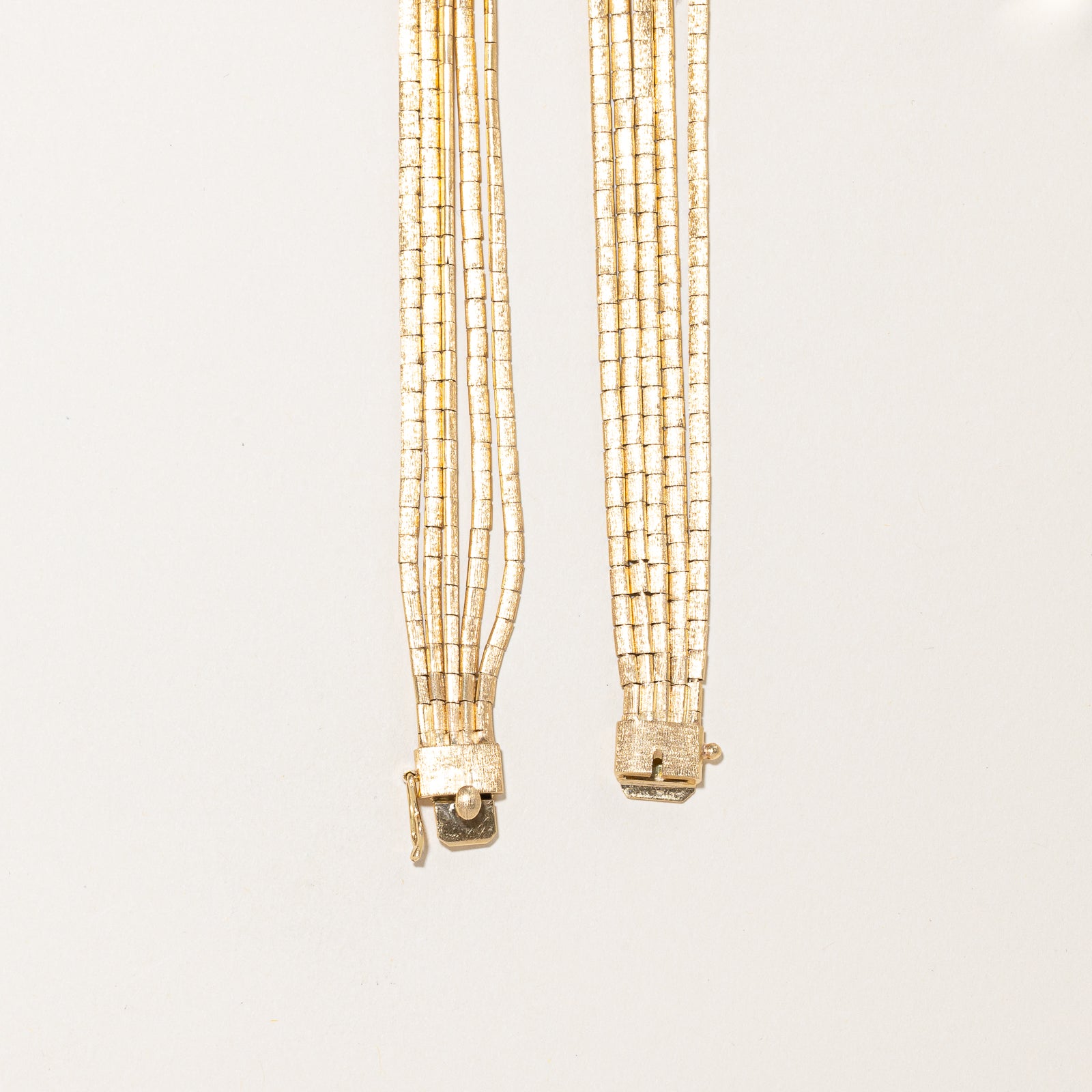 18K Yellow Gold Multi Layered Omega Necklace | 17"