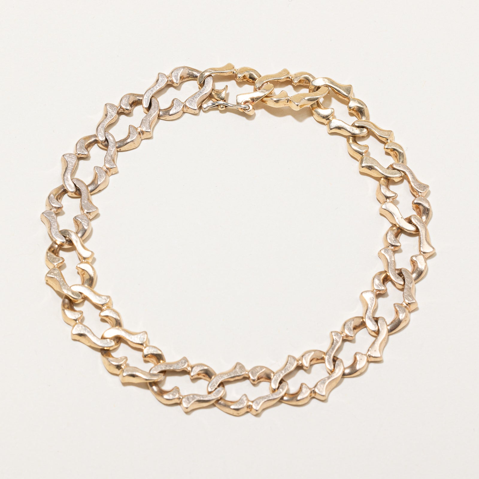 14K Yellow Gold Ornate Chain Bracelet | 10.74mm | 8.25"