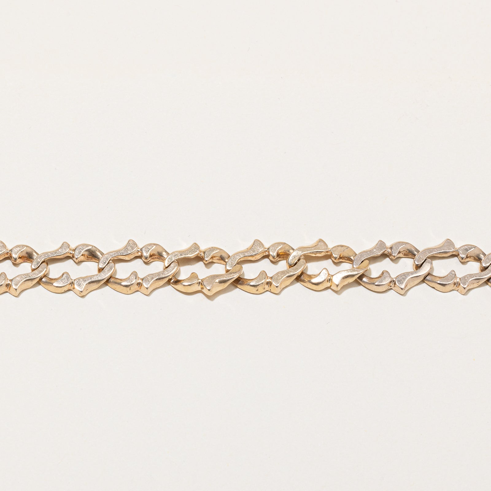 14K Yellow Gold Ornate Chain Bracelet | 10.74mm | 8.25"