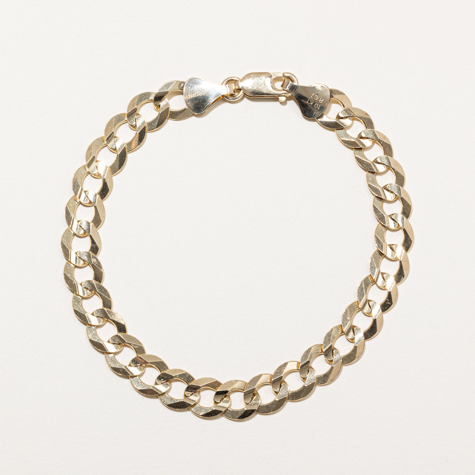 10K Yellow Gold Curb Chain Bracelet | 8.47mm | 8.5" |