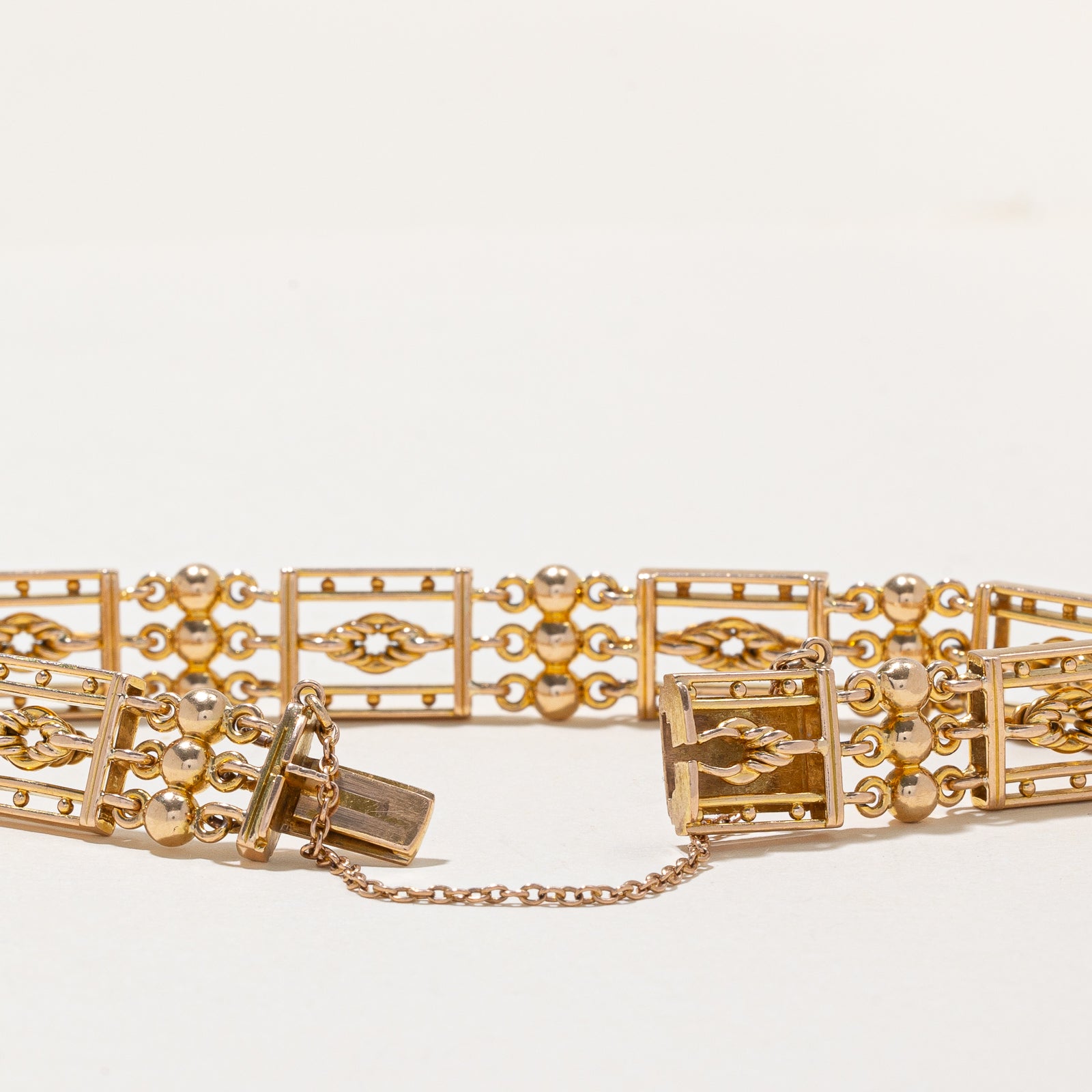 15K Yellow Ornate Chain Bracelet | 10.10mm | 7"