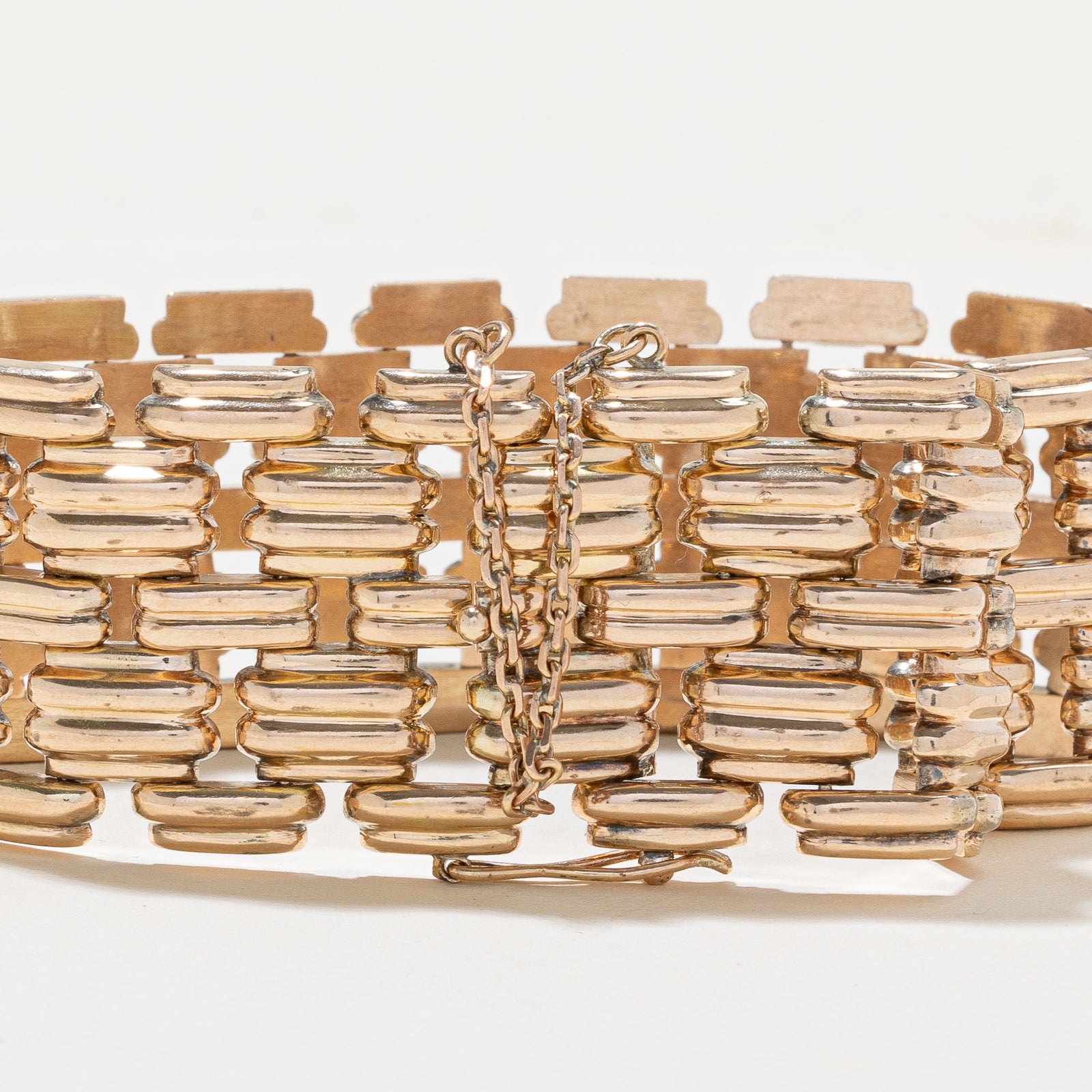 14K Yellow Gold Textured Panther Chain Bracelet | 26.09mm | 7.5"