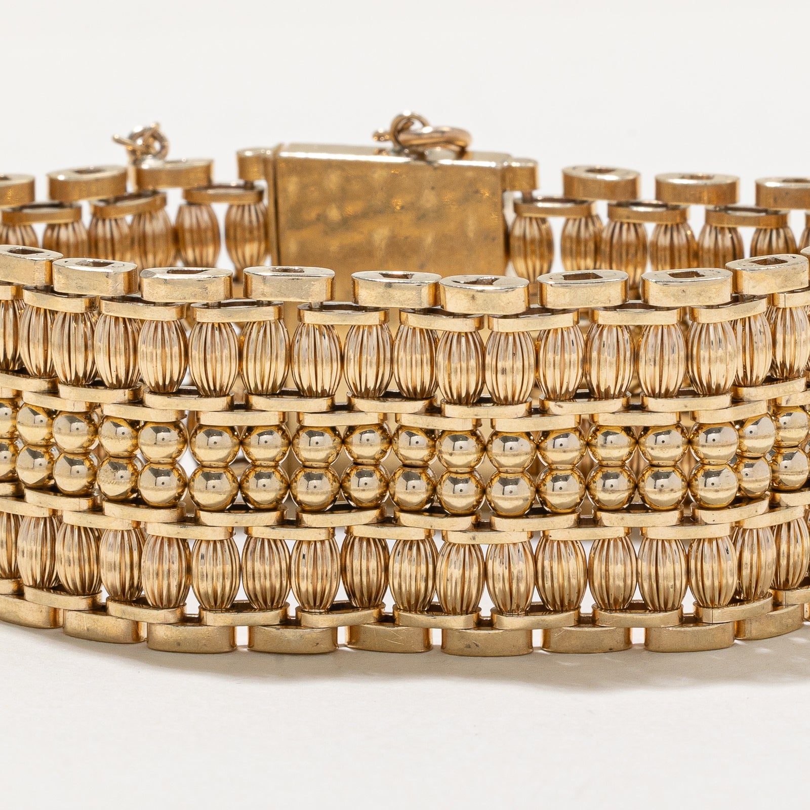 14K Yellow Ornate Beaded Bracelet | 25.07mm | 7"