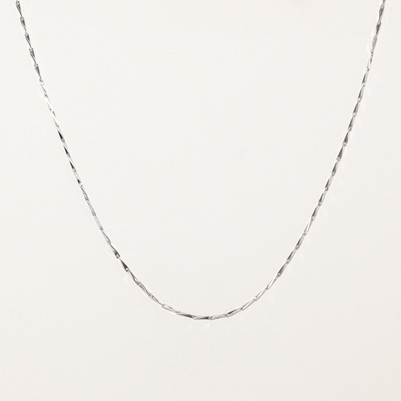 Italian 18K White Gold Barleycorn Chain | 1.20mm | 17.5"