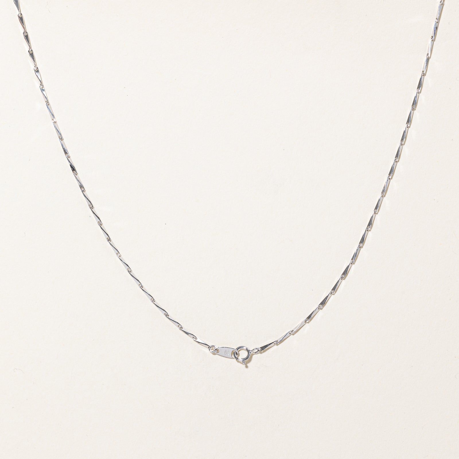 Italian 18K White Gold Barleycorn Chain | 1.20mm | 17.5"