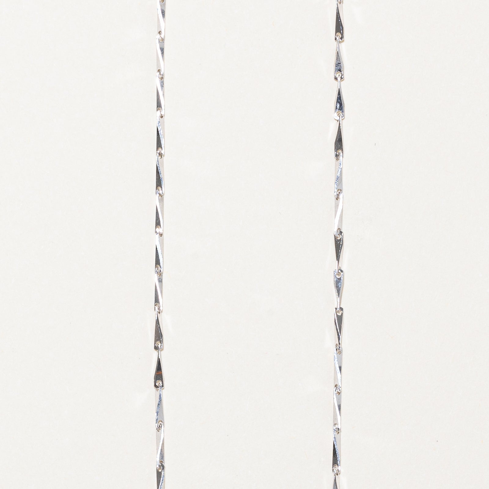 Italian 18K White Gold Barleycorn Chain | 1.20mm | 17.5"