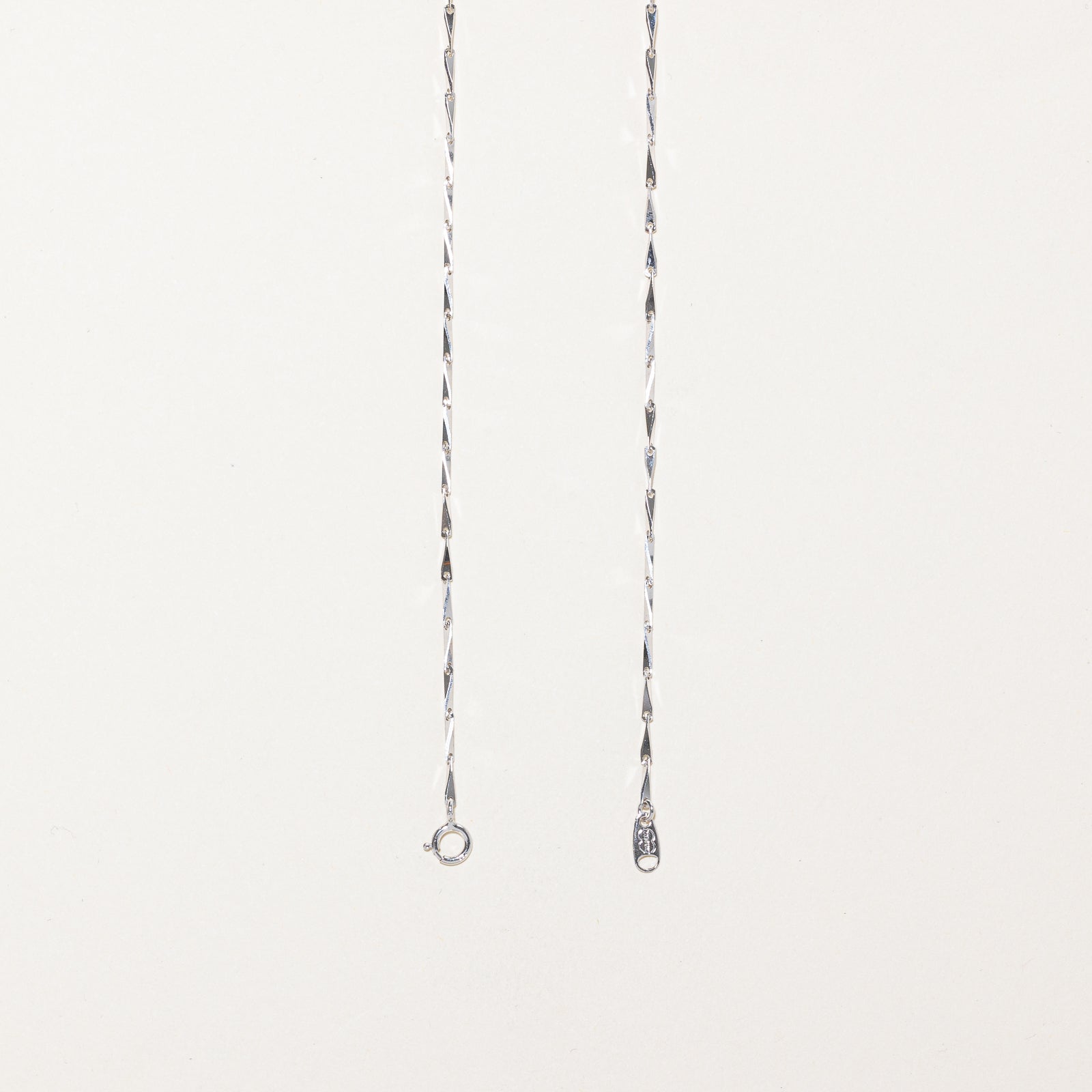 Italian 18K White Gold Barleycorn Chain | 1.20mm | 17.5"