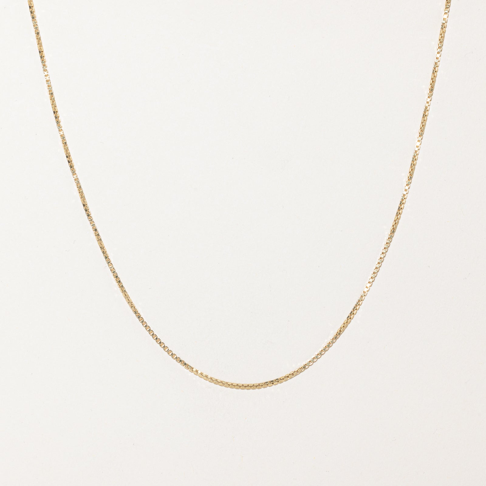 Vintage Italian 14K Yellow Gold Box Link Chain | 1.39mm | 21.5"