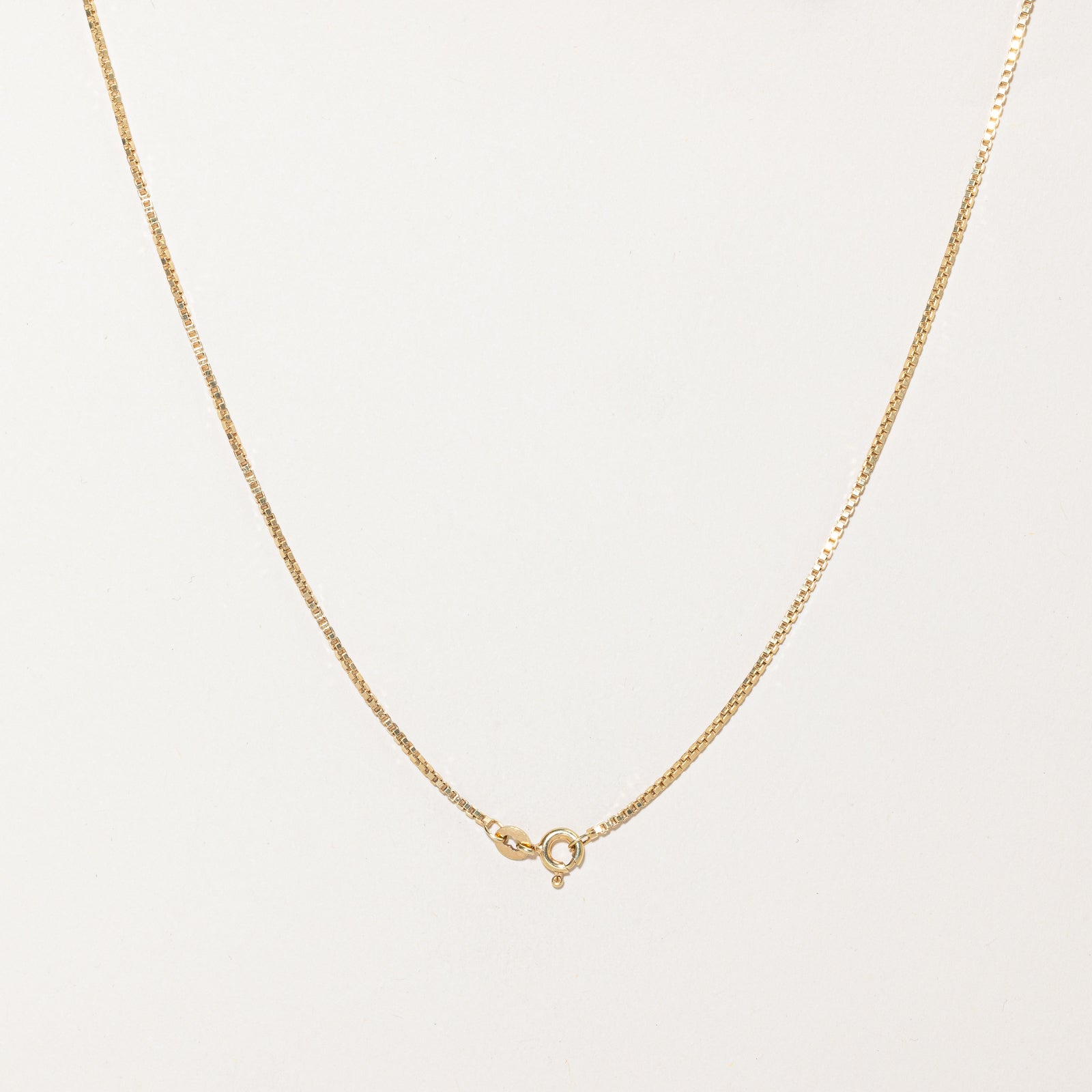 Vintage Italian 14K Yellow Gold Box Link Chain | 1.39mm | 21.5"