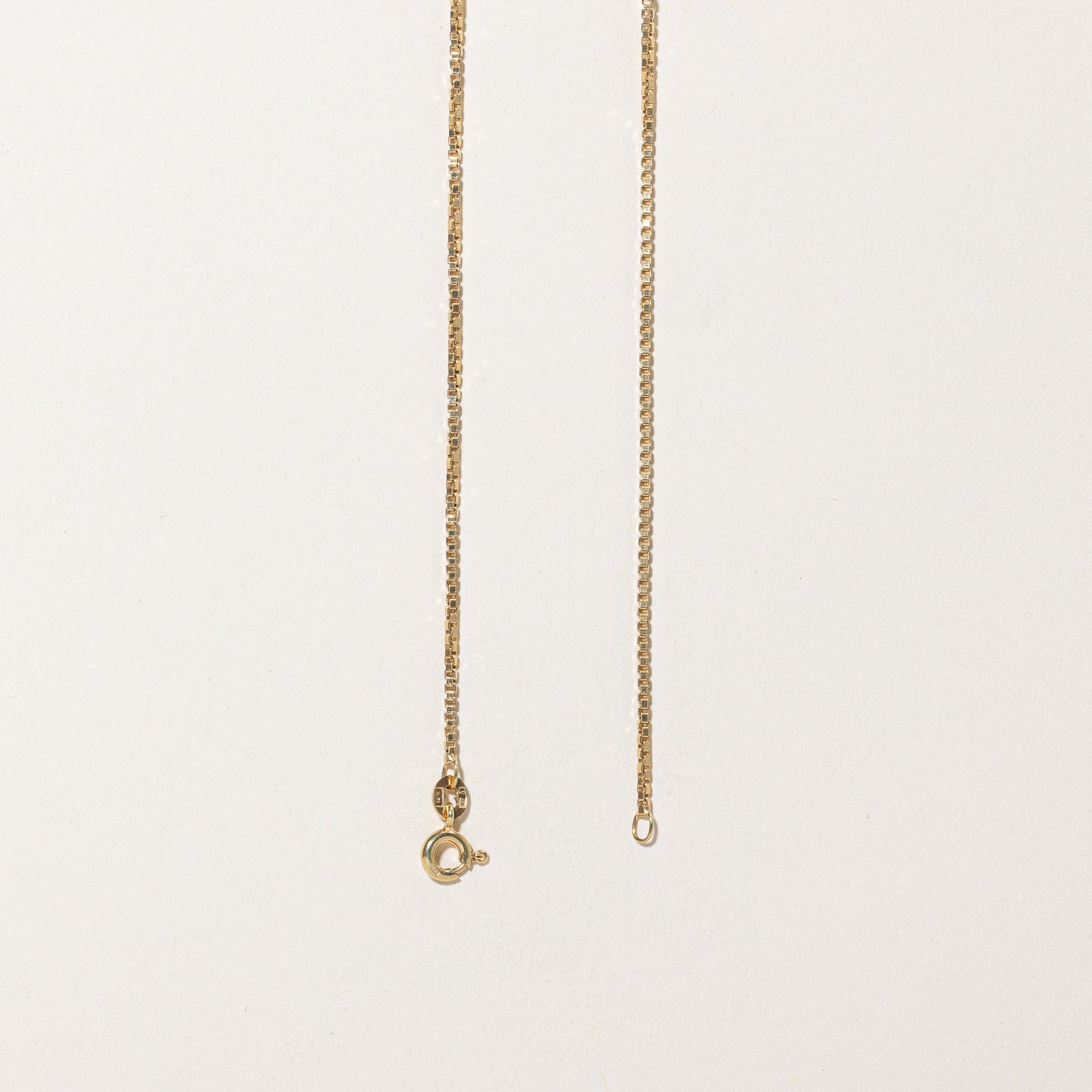 Vintage Italian 14K Yellow Gold Box Link Chain | 1.39mm | 21.5"