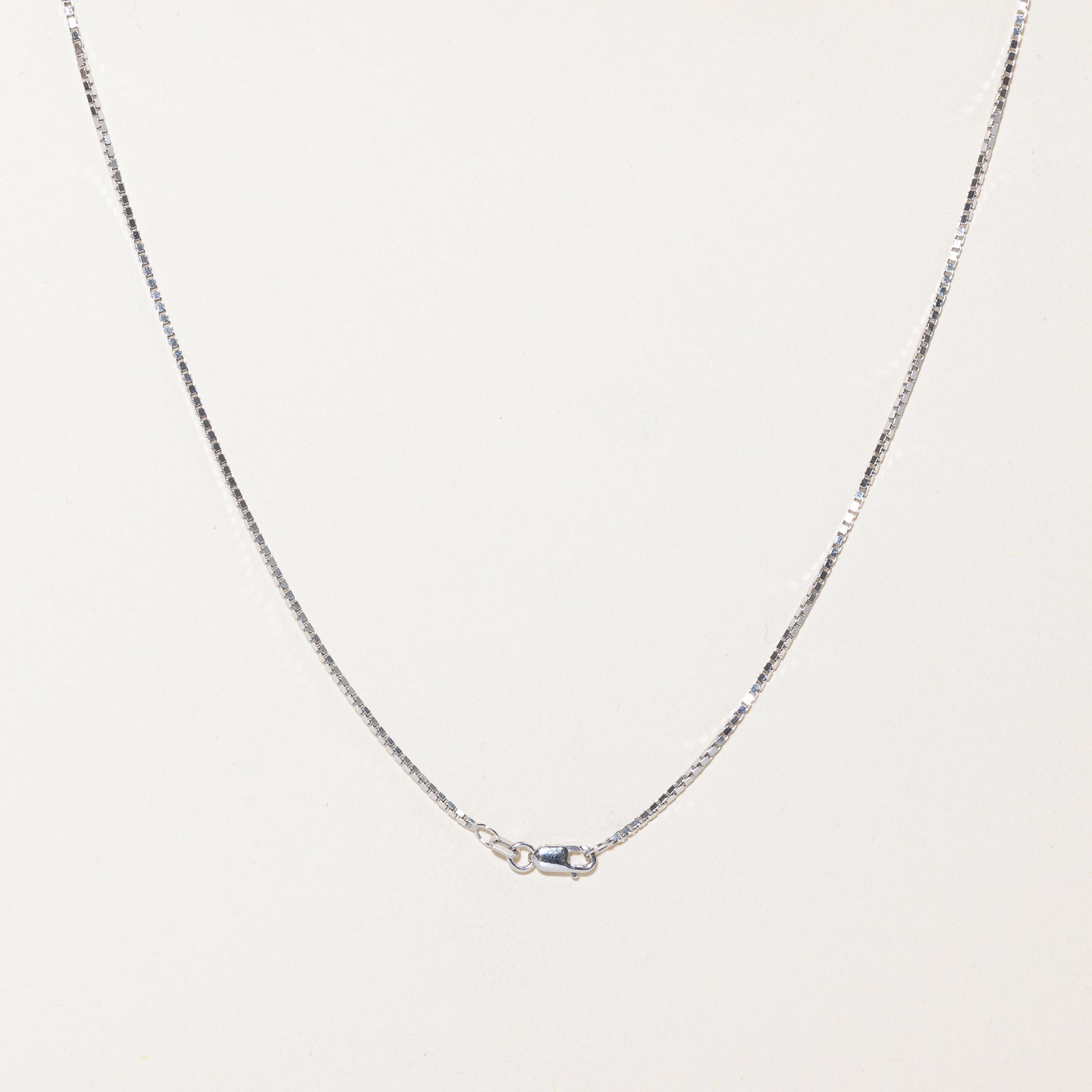 10K White Gold Box Link Chain | 1.33mm | 18.5"