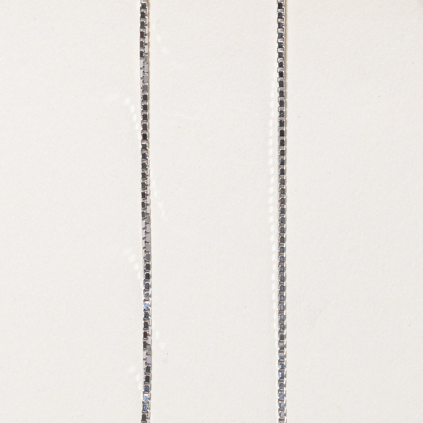 10K White Gold Box Link Chain | 1.33mm | 18.5"