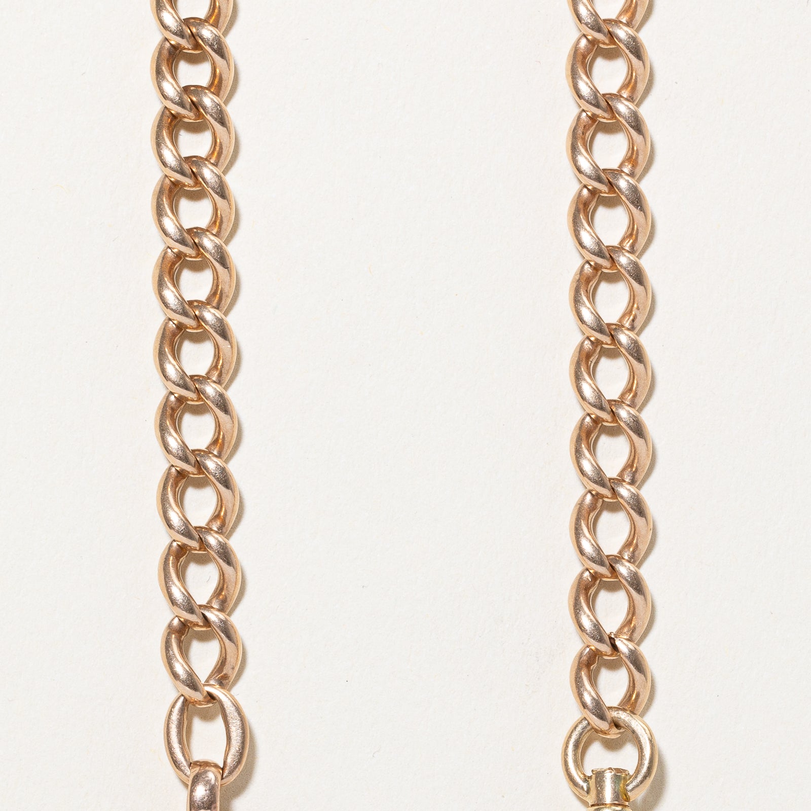 14K Rose Gold Curb Link Watch Chain | 5.72mm | 13"