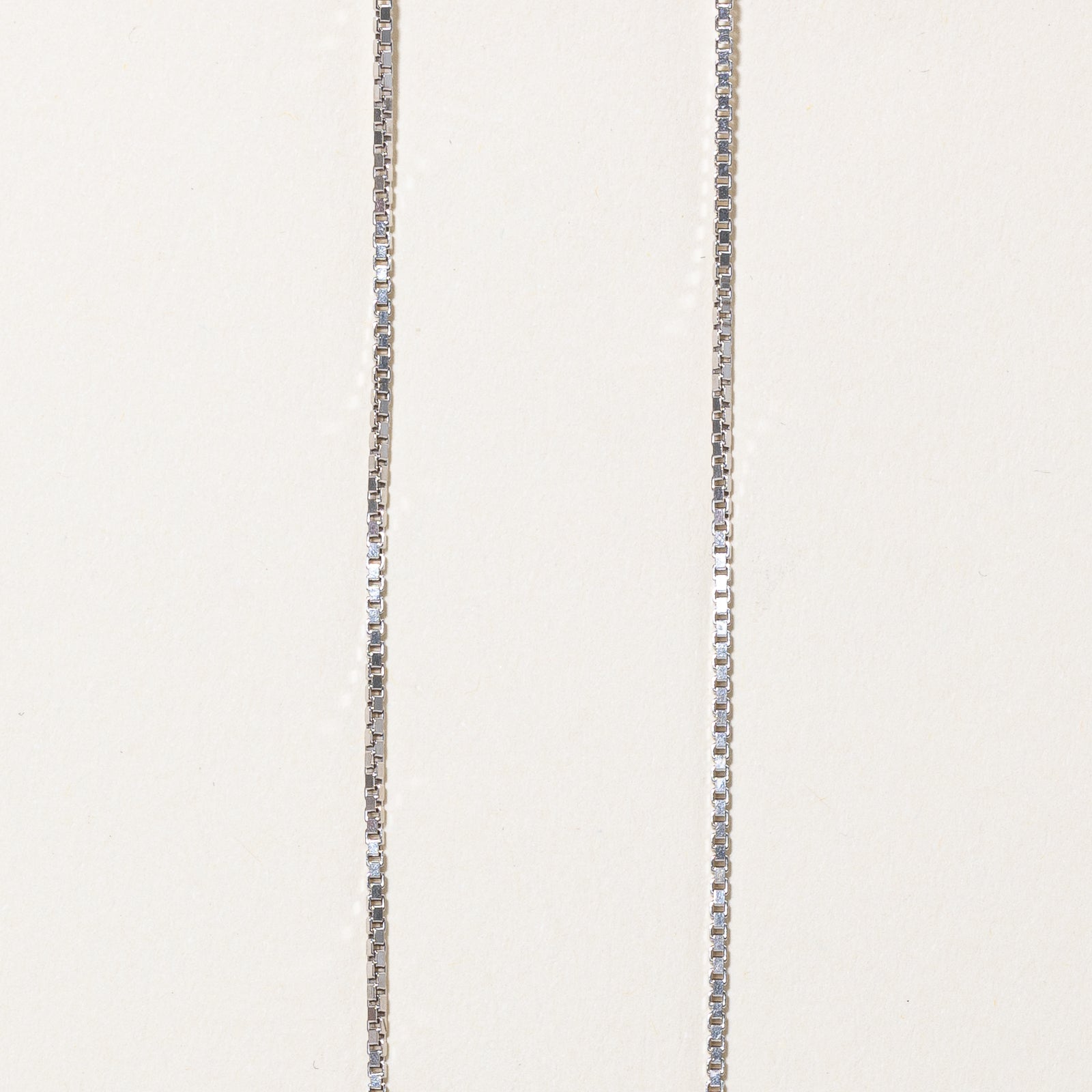 9K White Gold Box Link Chain | 1.20mm | 18"