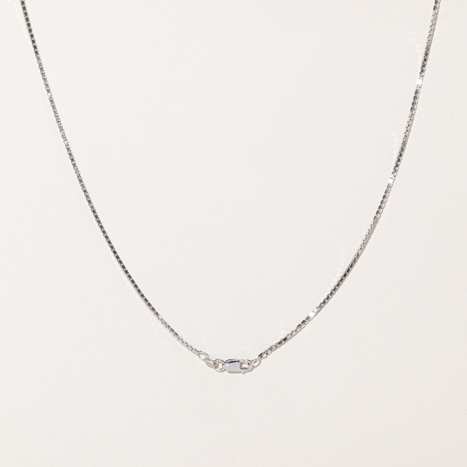 10K White Gold Box Link Chain | 1.14mm | 18.5"