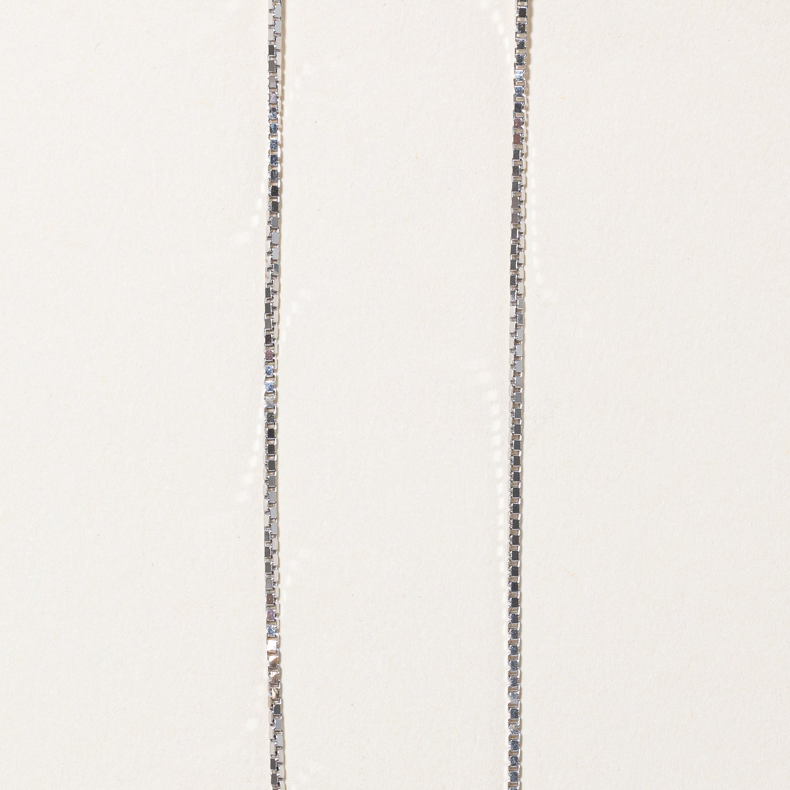 10K White Gold Box Link Chain | 1.14mm | 18.5"