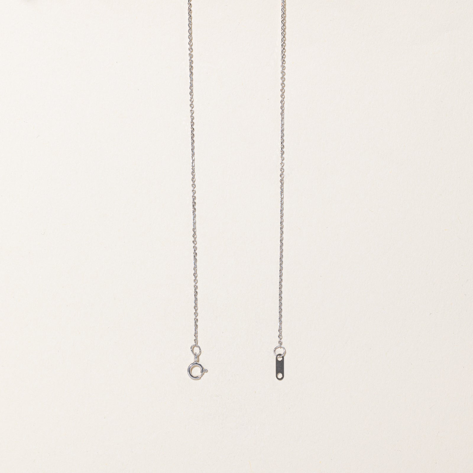 14K White Gold Hand Cuffs & Key Pendant Necklace | 16.5"