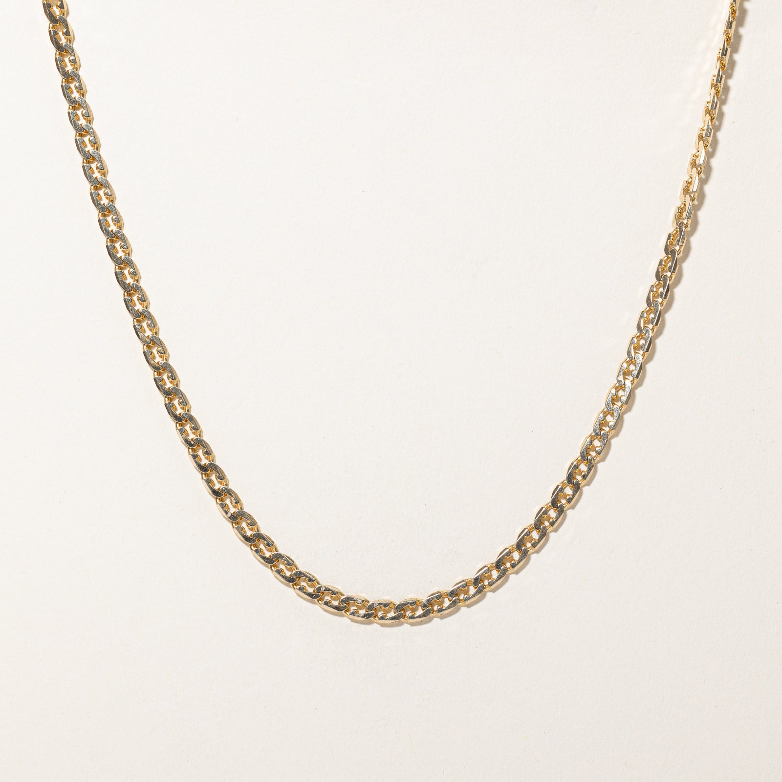 Chaîne à maillons gourmette modifiés en or jaune 14 carats | 4,10 mm | 53 cm