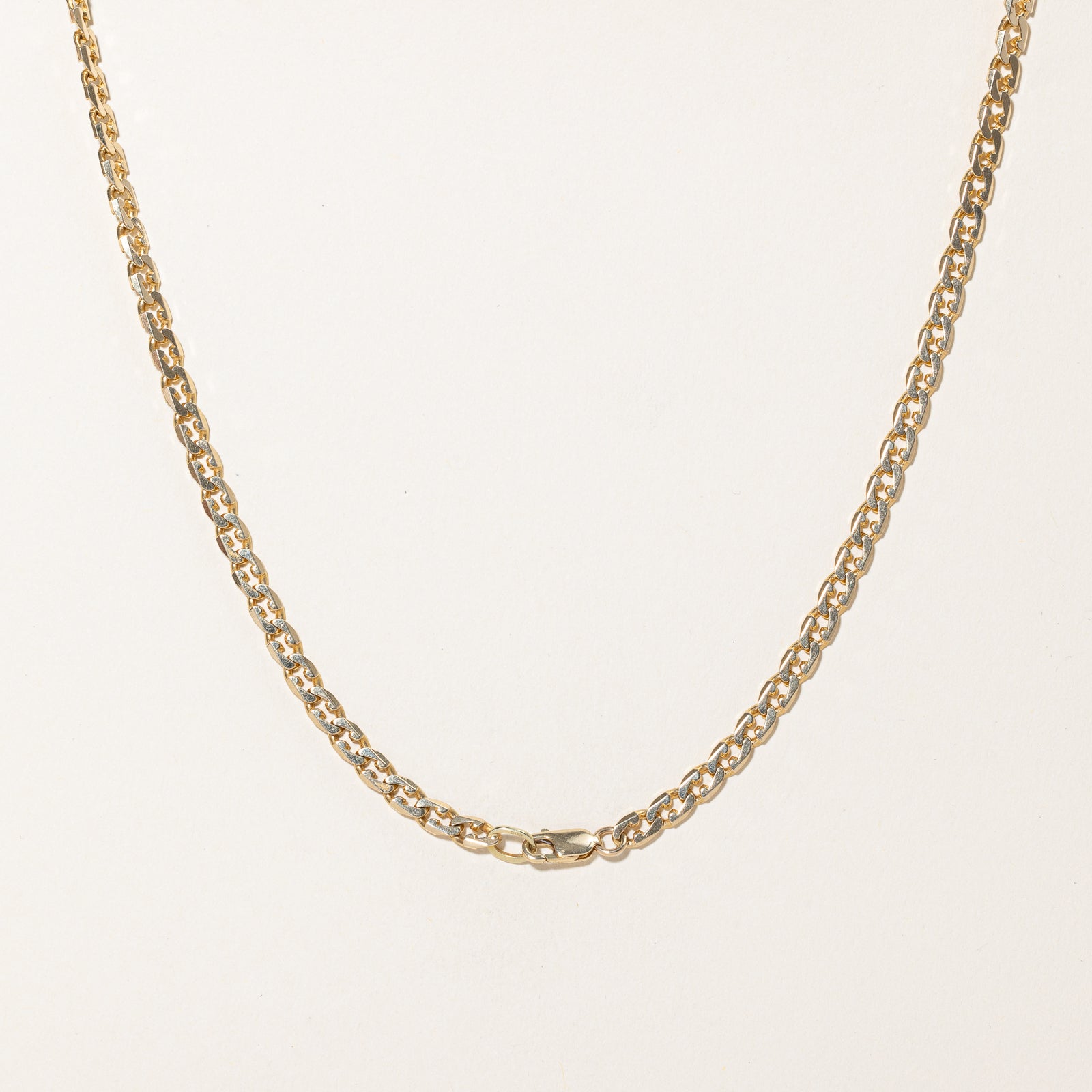 Chaîne à maillons gourmette modifiés en or jaune 14 carats | 4,10 mm | 53 cm