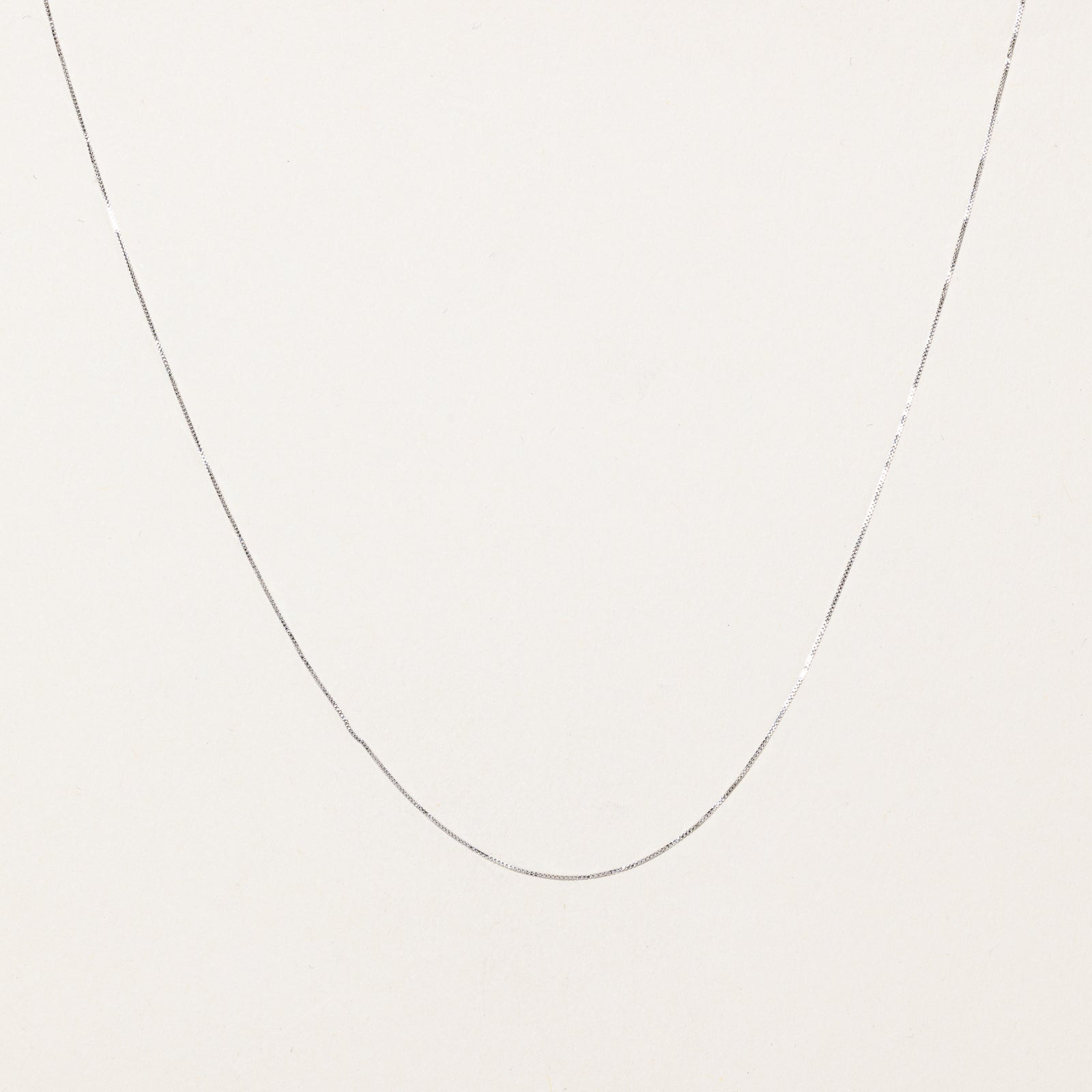 10K White Gold Box Link Chain | 0.49mm | 19"
