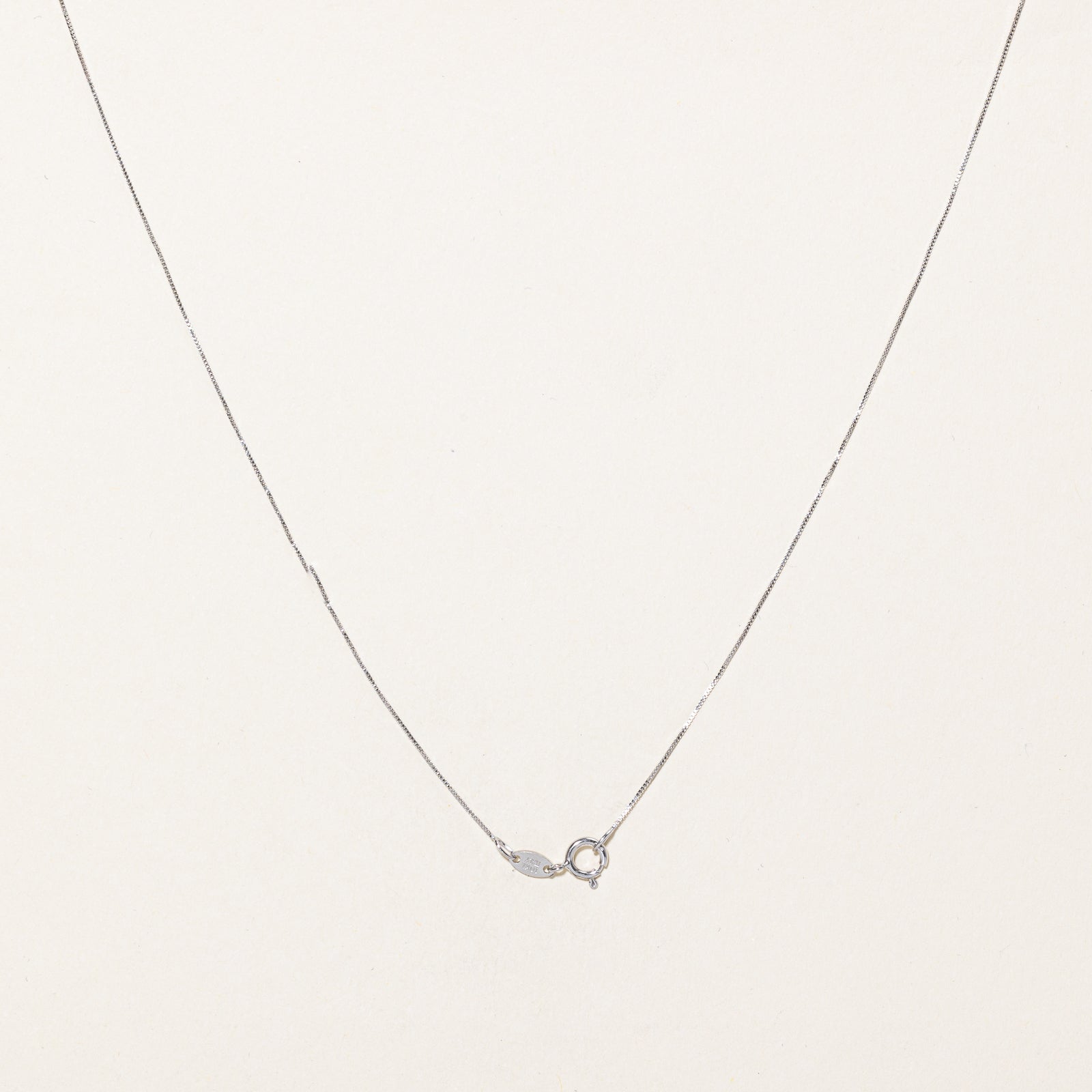 10K White Gold Box Link Chain | 0.49mm | 19"
