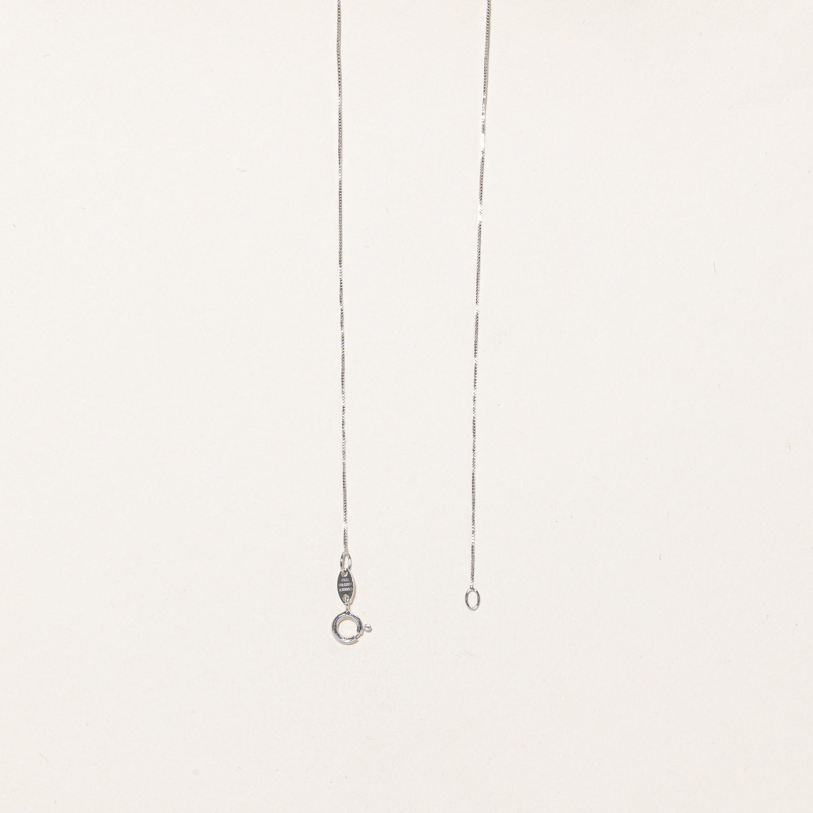 10K White Gold Box Link Chain | 0.49mm | 19"