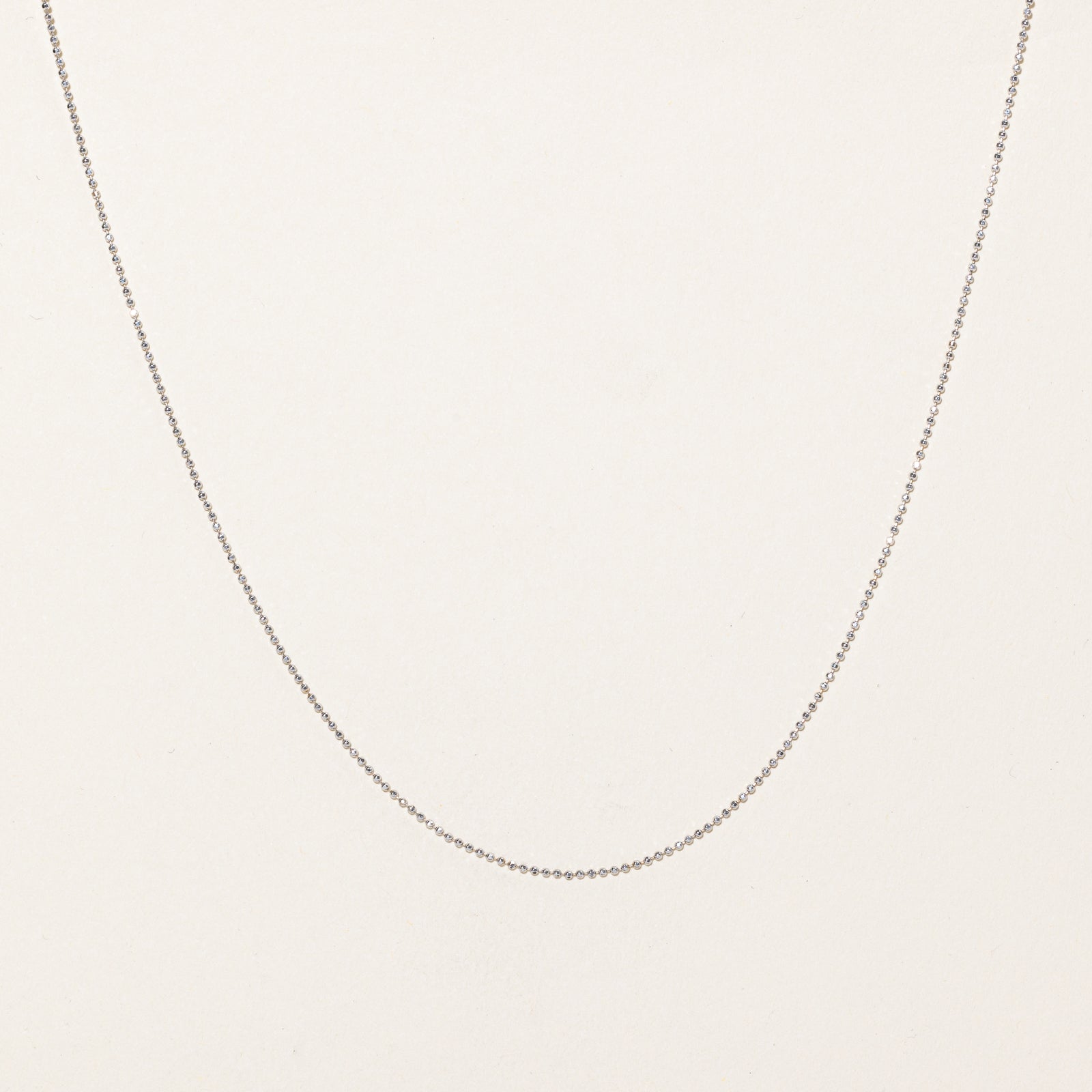 14K White Gold Ball/Bead Chain | 0.99mm | 18"