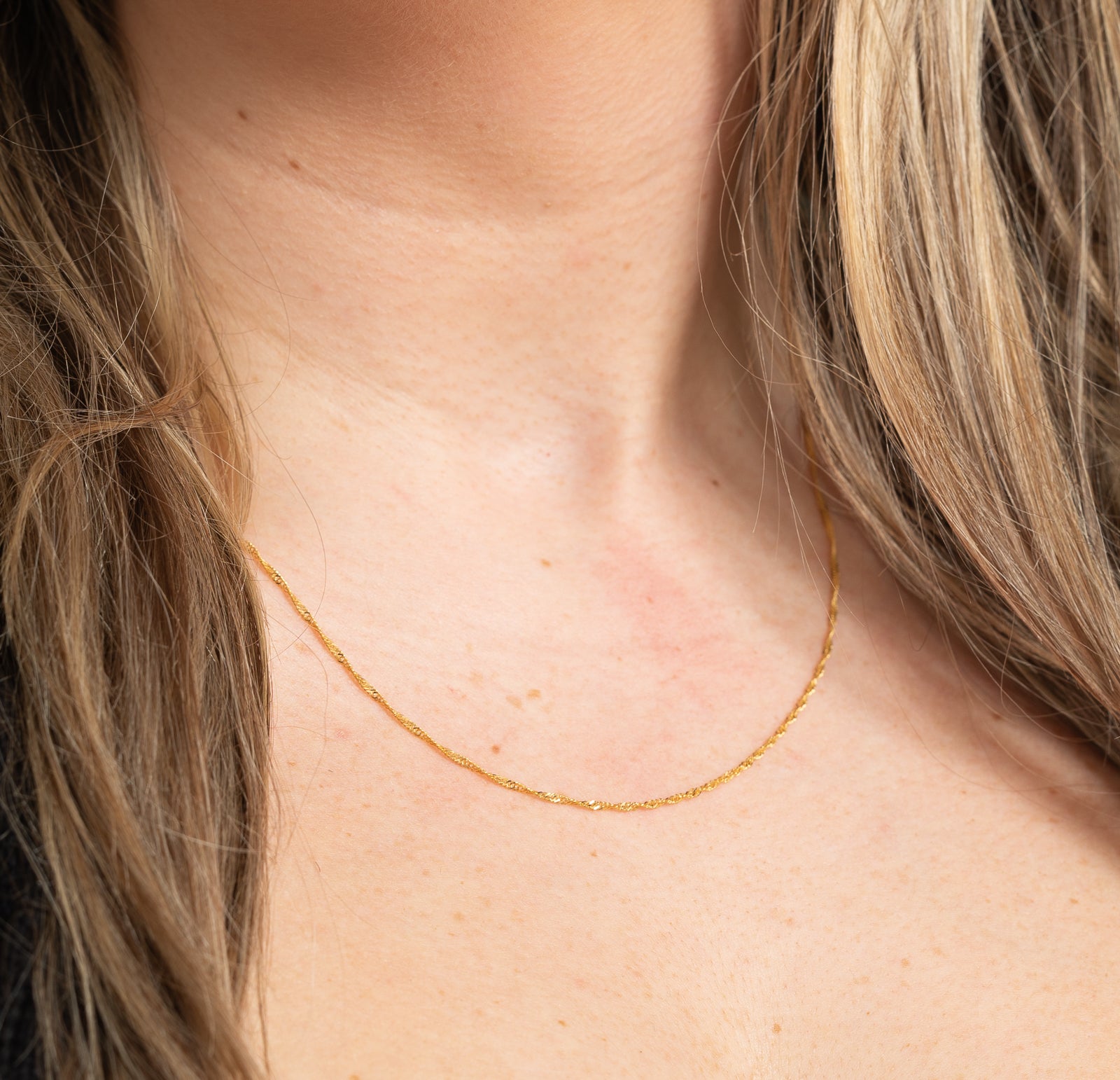 15K Yellow Gold Singapore Chain | 1.45mm | 16"