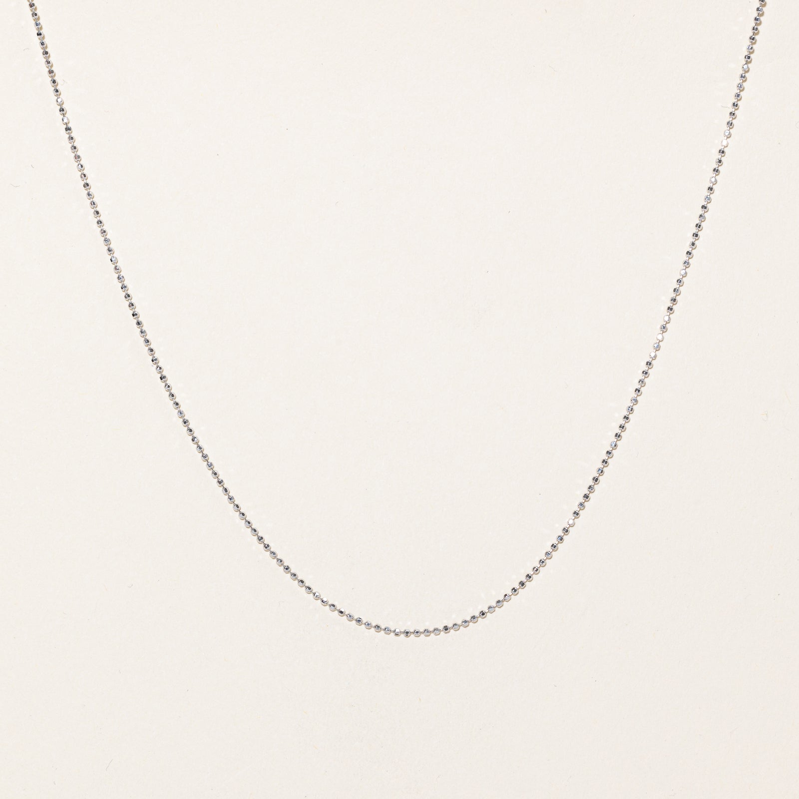 Chaîne à billes en or blanc 18 carats | 1,14 mm | 44,5 cm