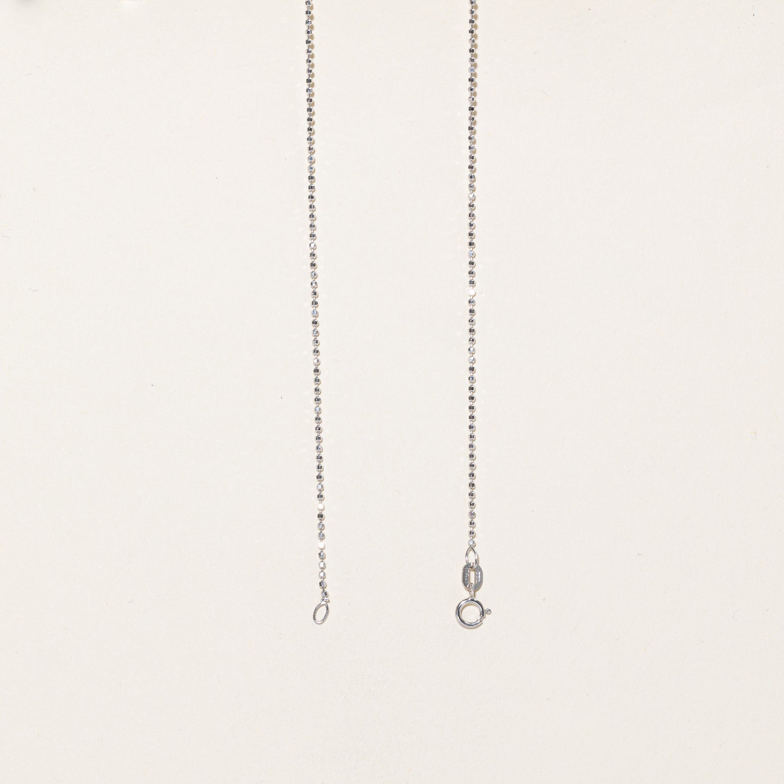 Chaîne à billes en or blanc 18 carats | 1,14 mm | 44,5 cm