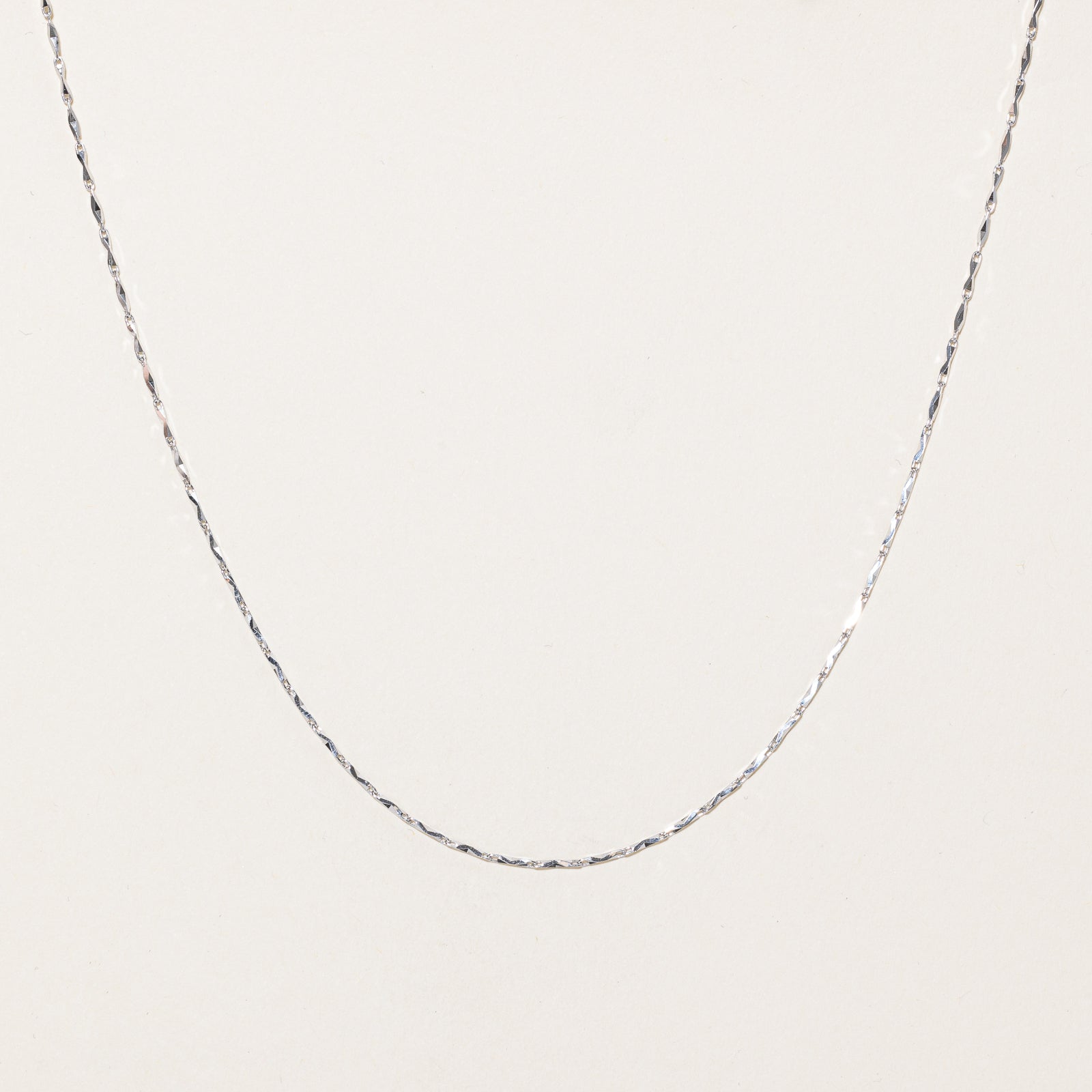 Chaîne à billes en platine 950 taillé en diamant | 0,92 mm | 40,6 cm