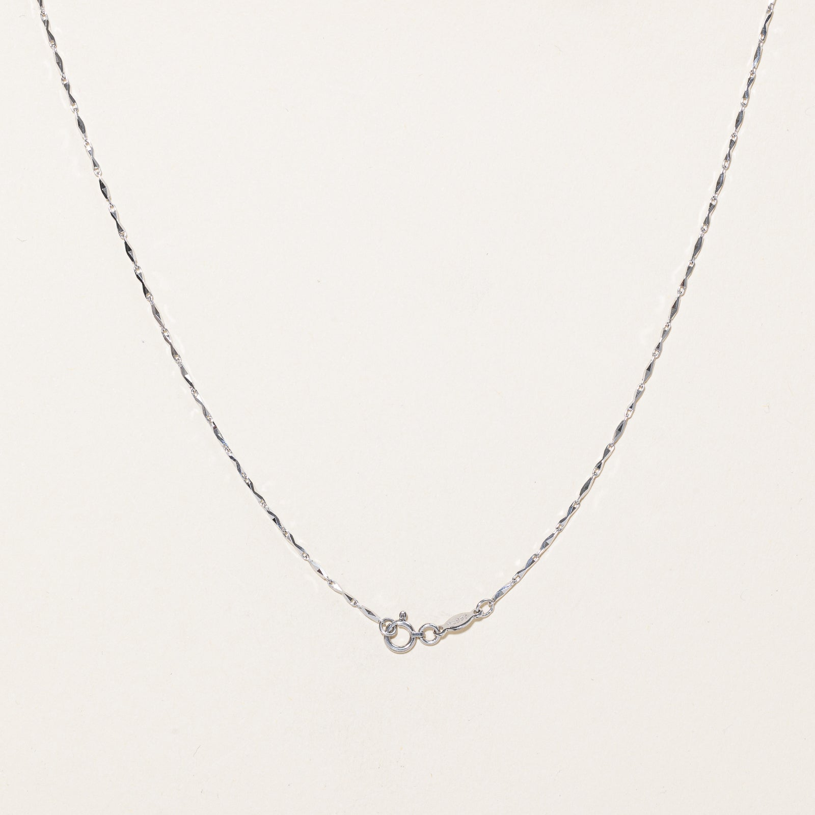 Chaîne à billes en platine 950 taillé en diamant | 0,92 mm | 40,6 cm