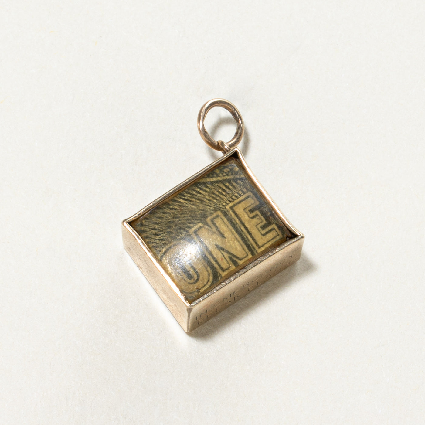 1958 London 9K Yellow 'One' Gold Box Charm