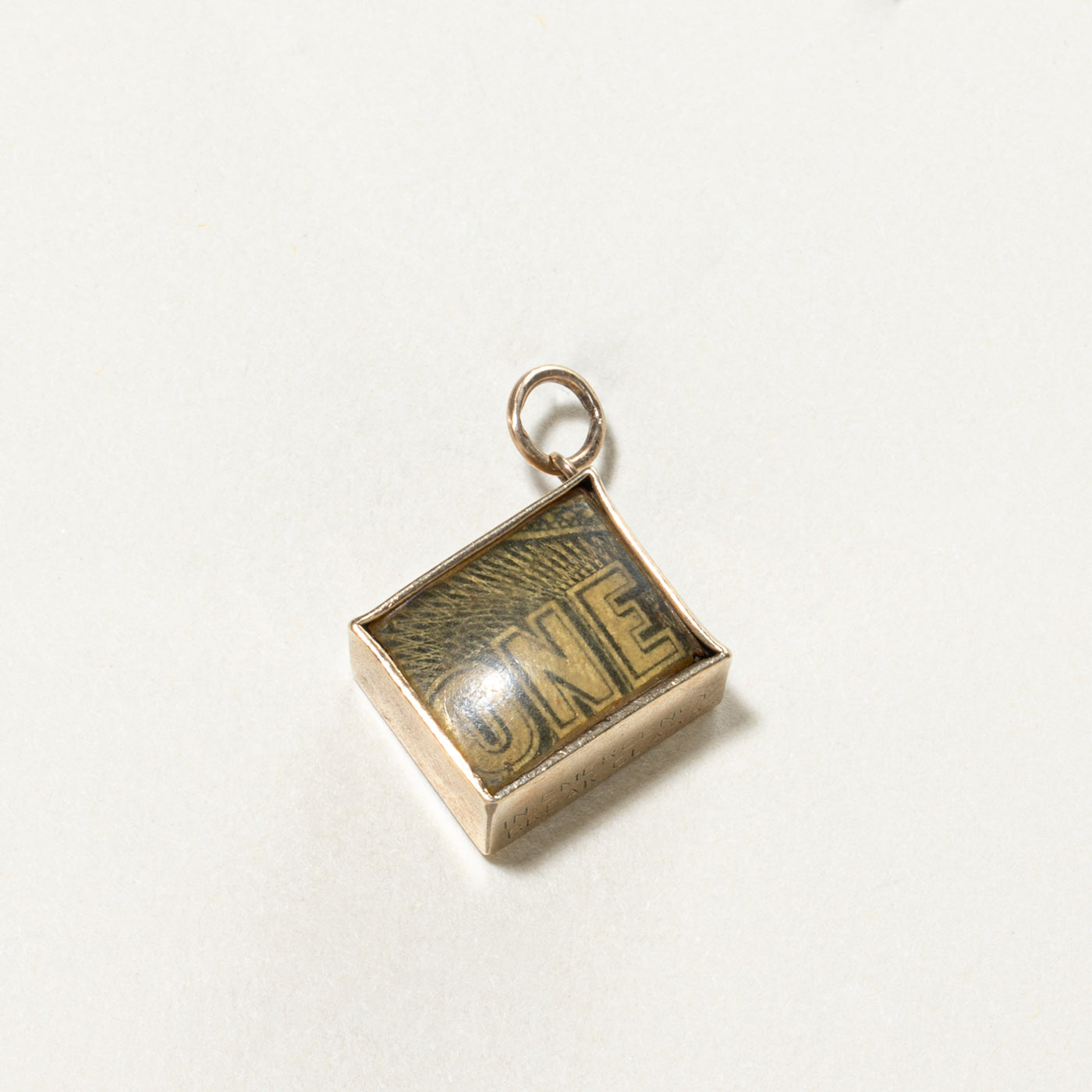 1958 London 9K Yellow 'One' Gold Box Charm