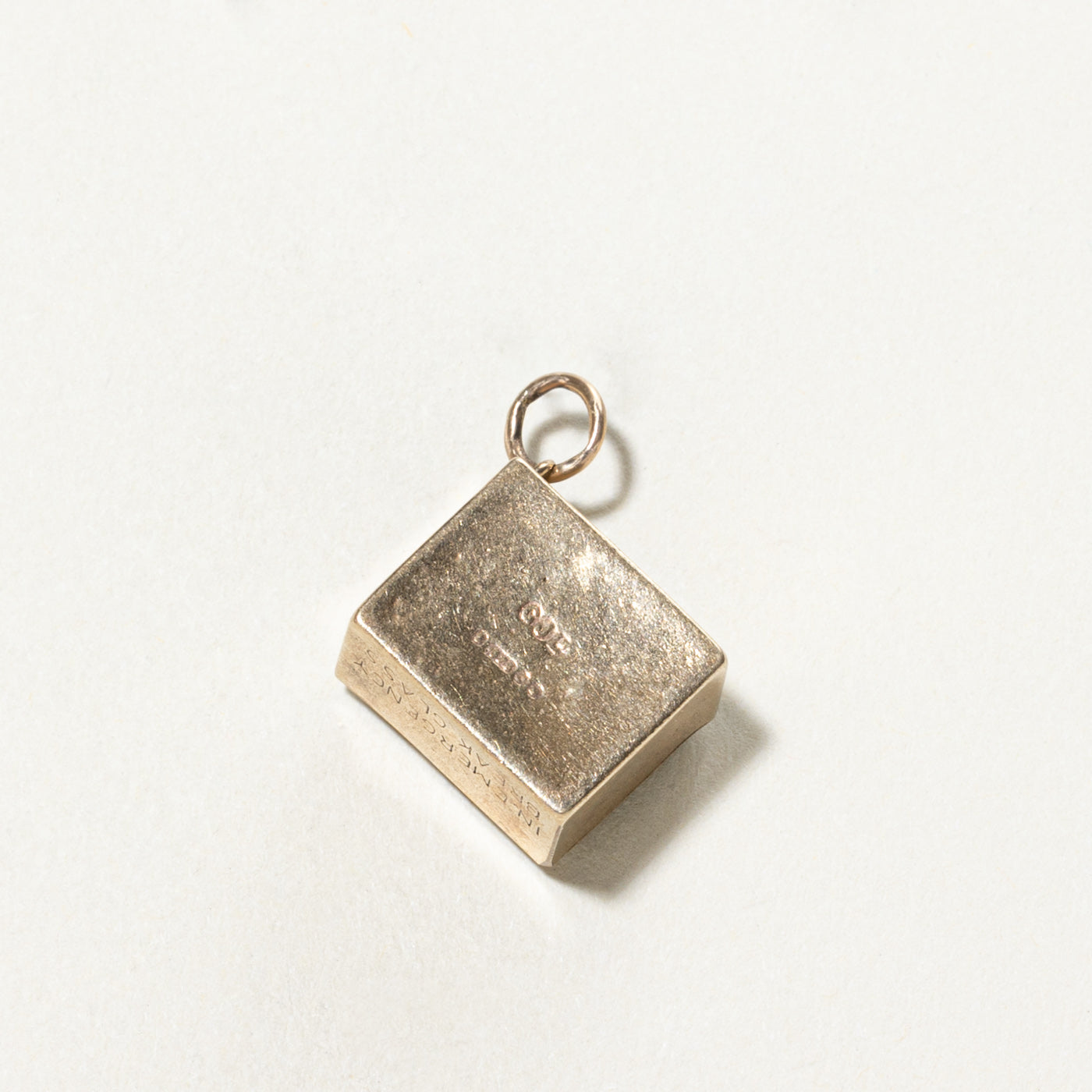 1958 London 9K Yellow 'One' Gold Box Charm