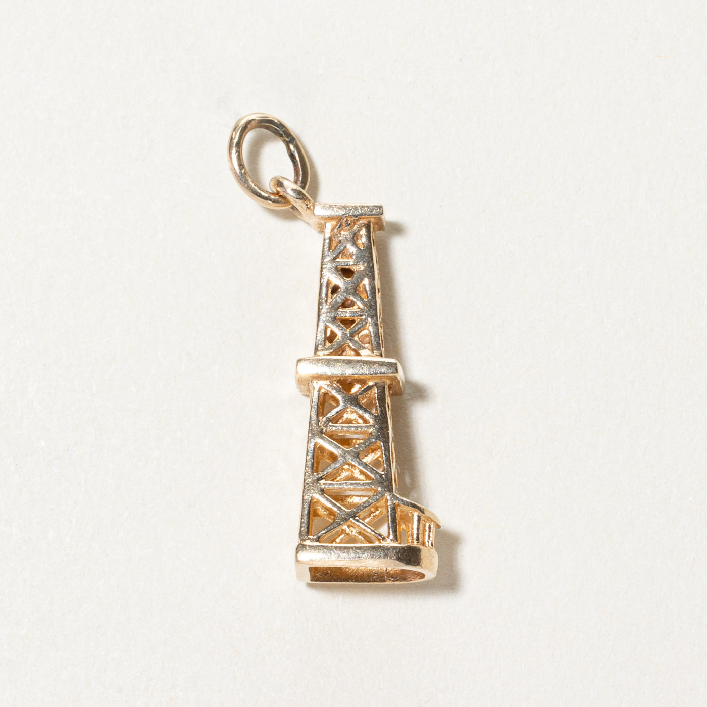 10K Yellow Gold Oil Rig Charm