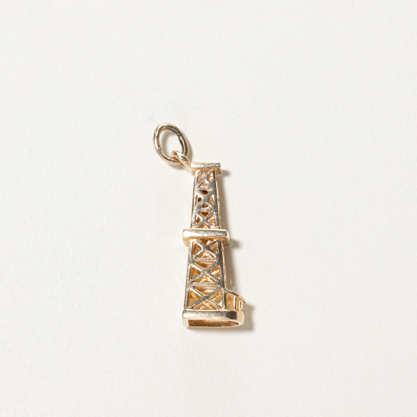 10K Yellow Gold Oil Rig Charm
