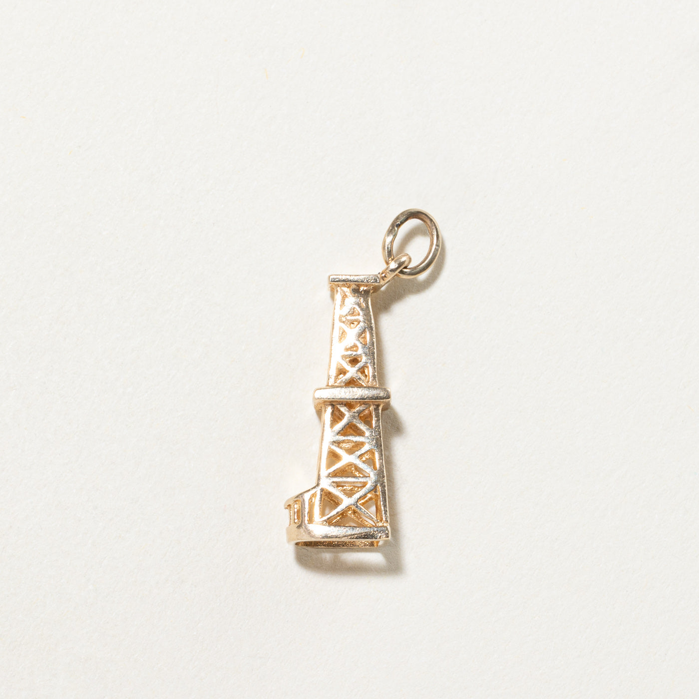 10K Yellow Gold Oil Rig Charm