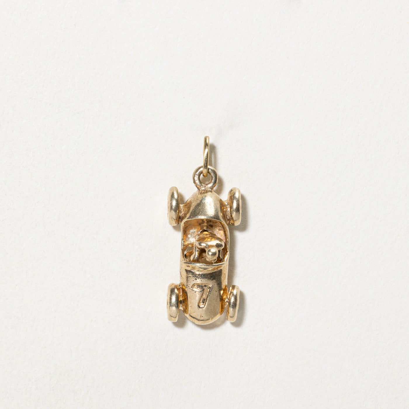 10K Yellow Gold Vintage Racing Car Charm