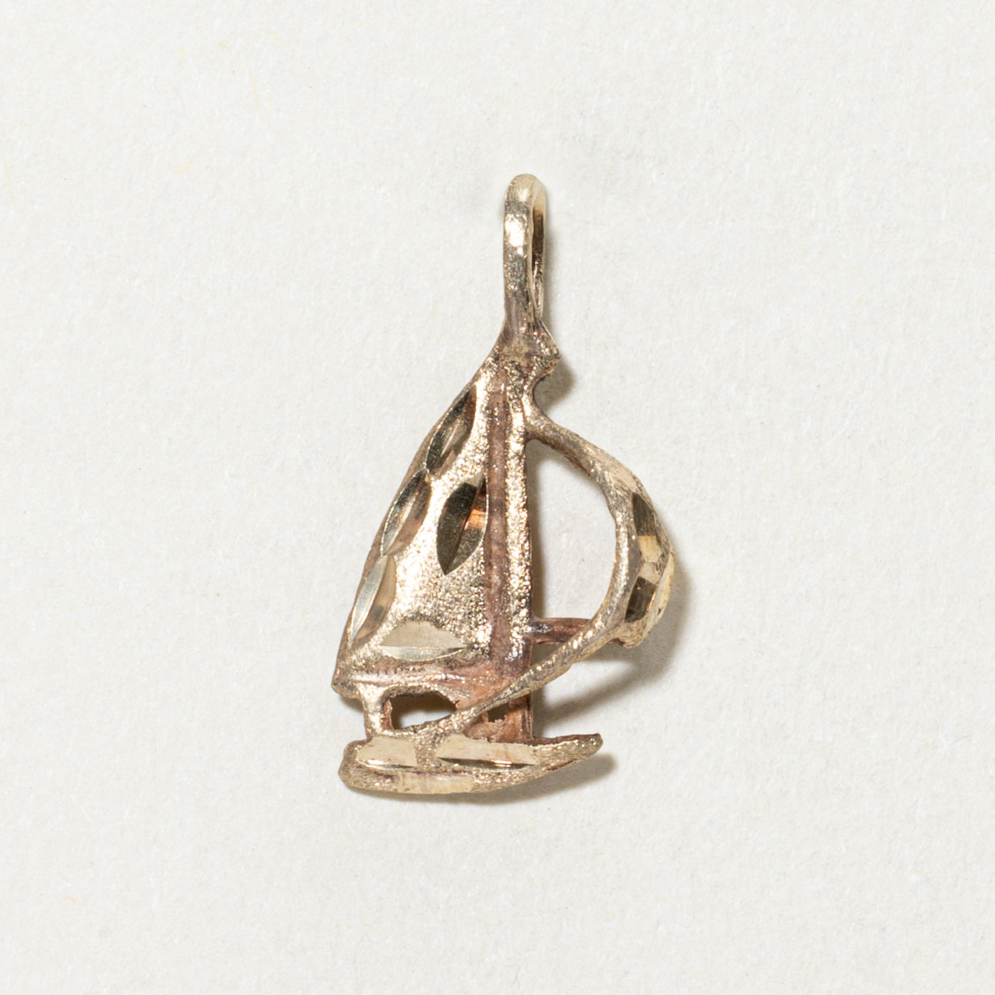14K Yellow Gold Sailboat Charm