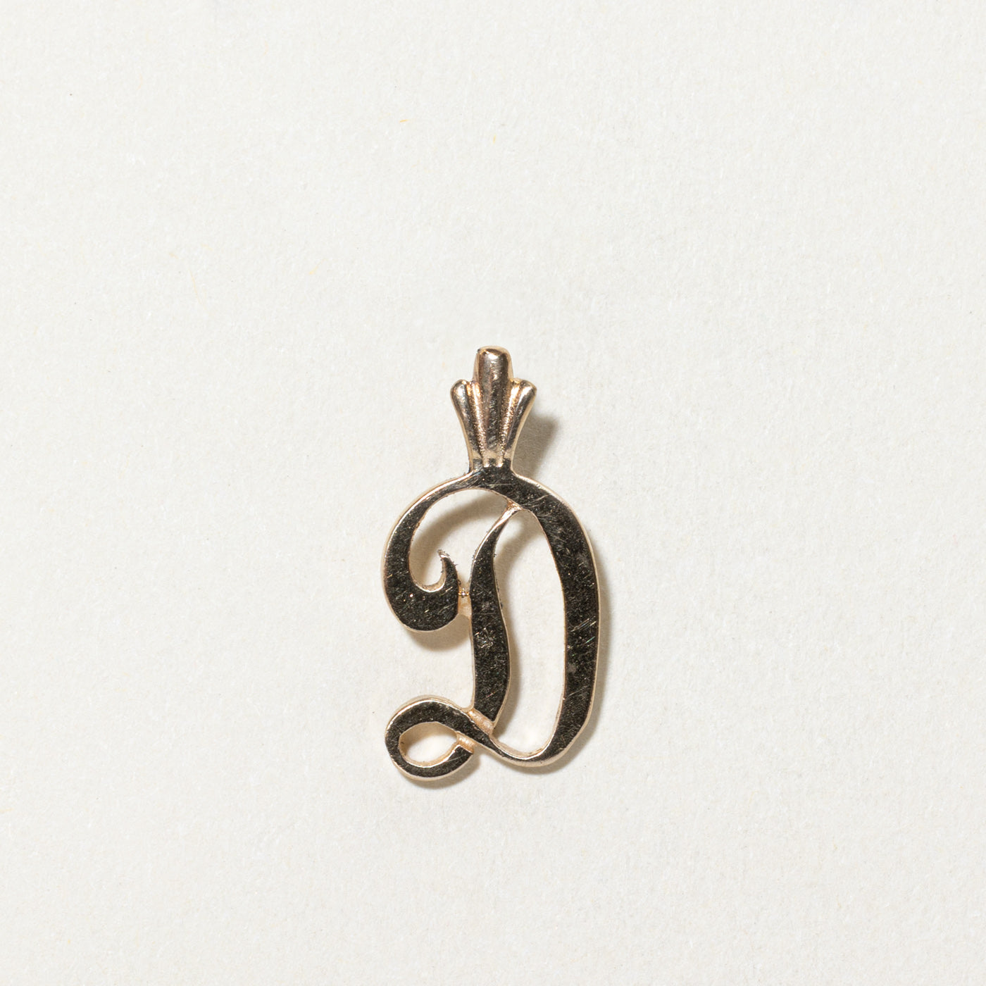 14K Yellow Gold Initial 'D' Charm