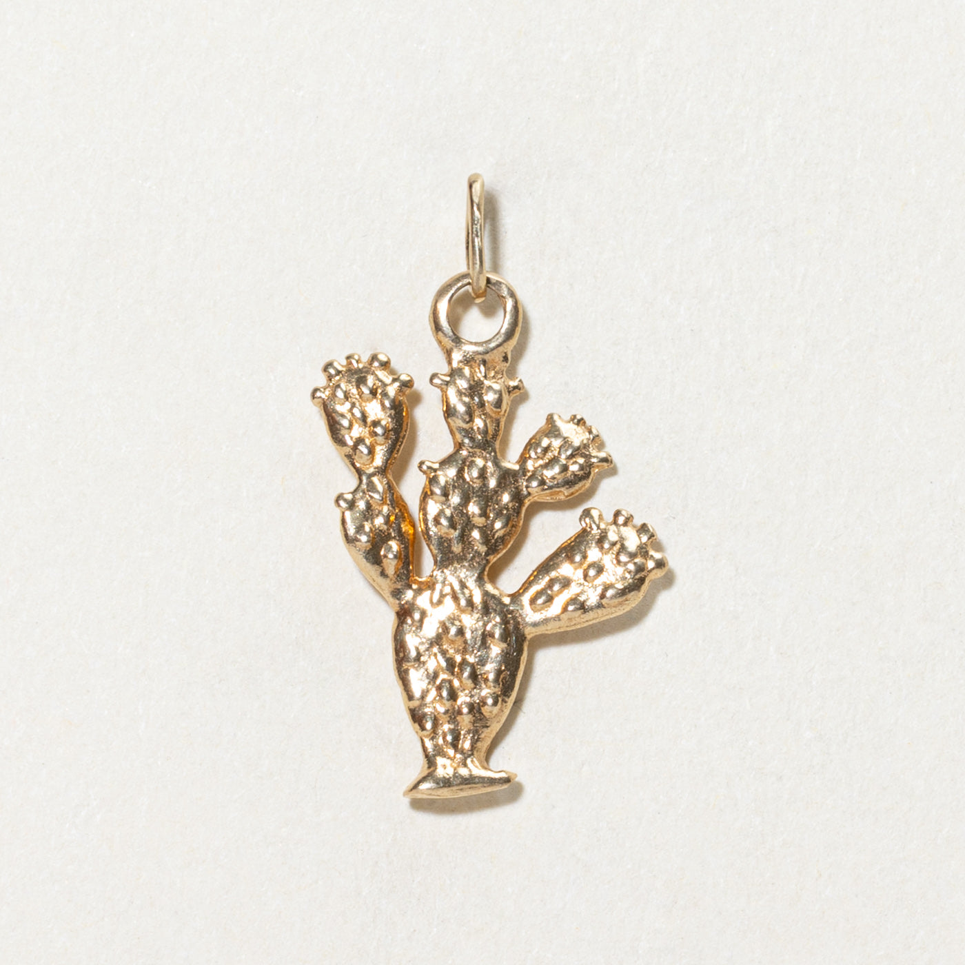 14K Yellow Gold Cactus Charm