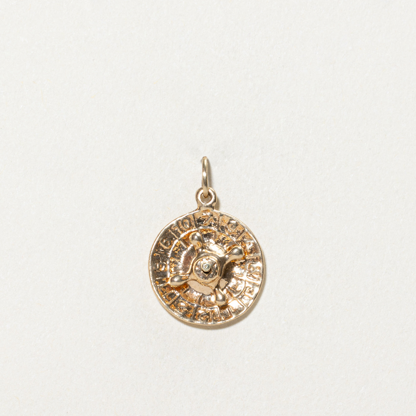 14K Yellow Gold Roulette Wheel Charm