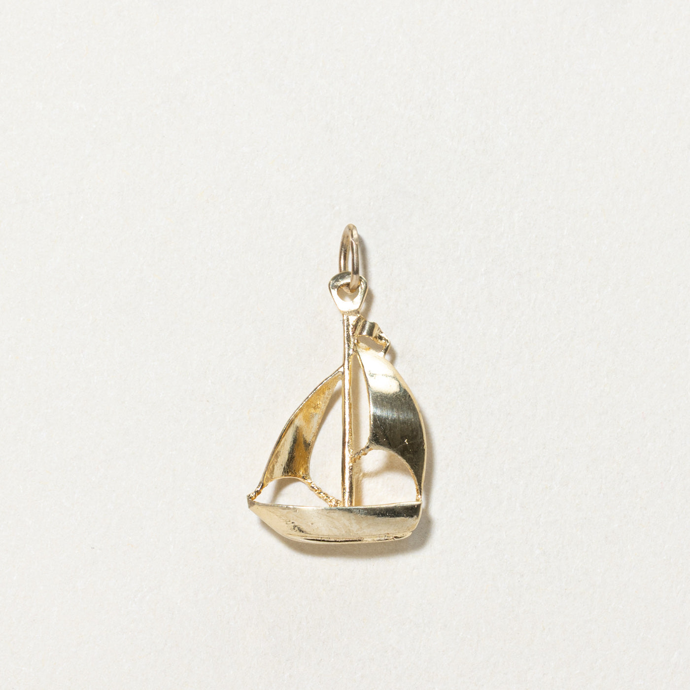 14K Yellow Gold Sailboat Charm