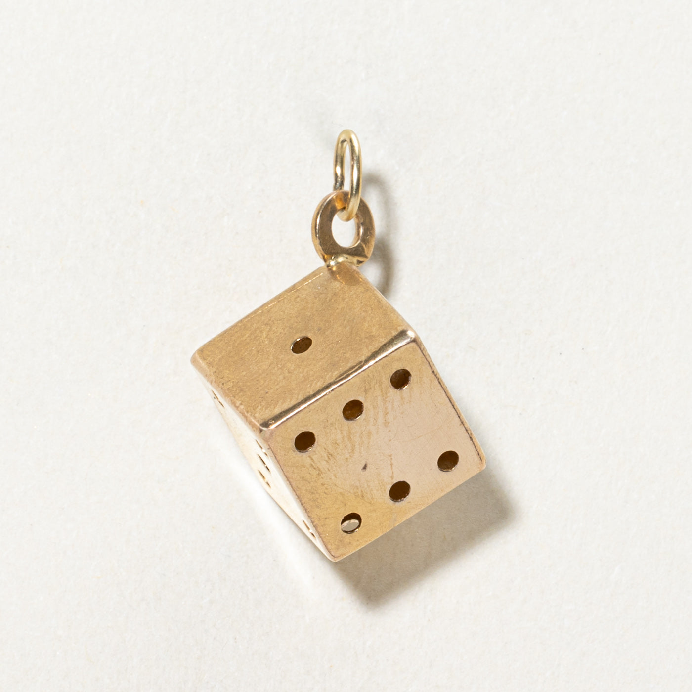 Vintage Italian 18K Yellow Gold Dice Charm