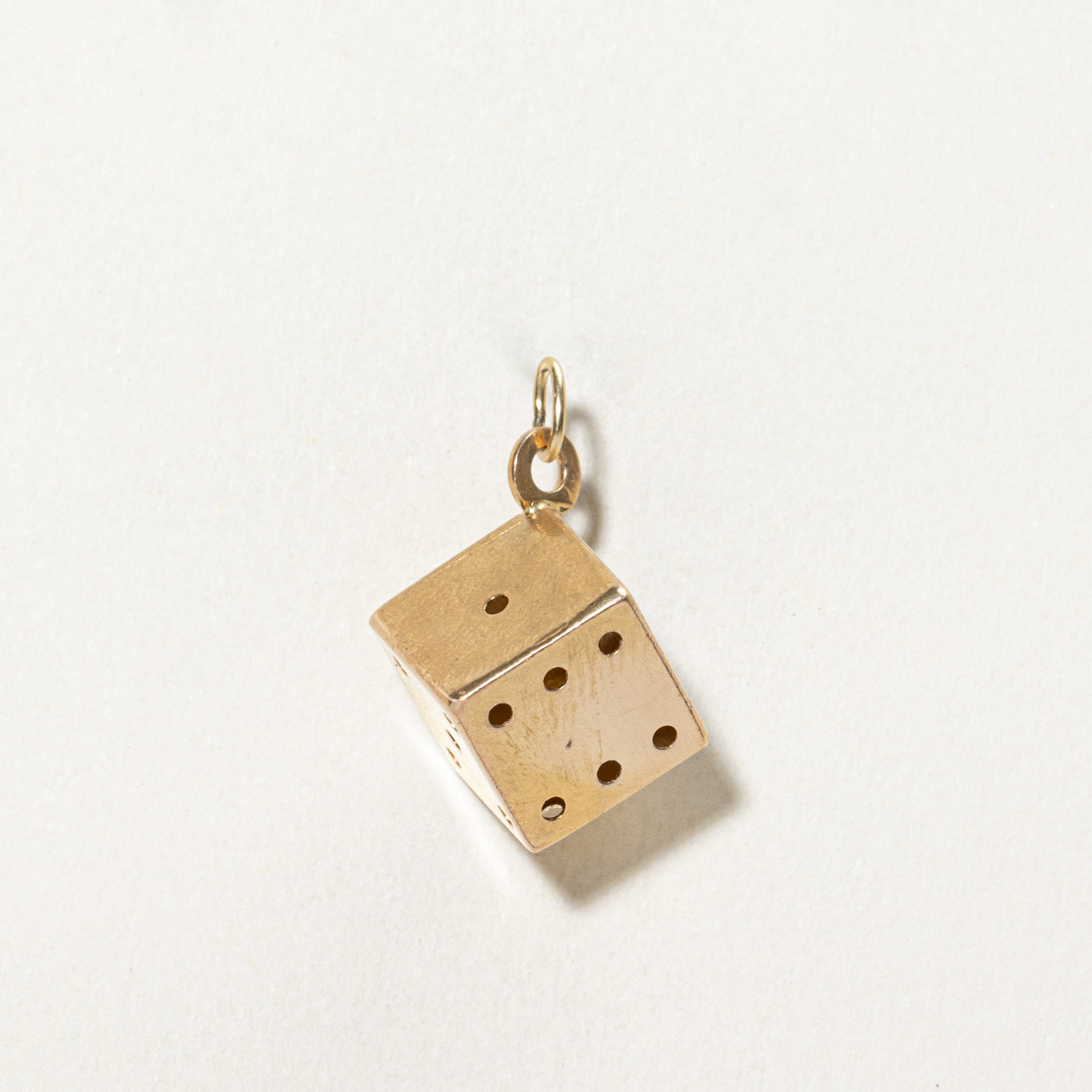 Vintage Italian 18K Yellow Gold Dice Charm
