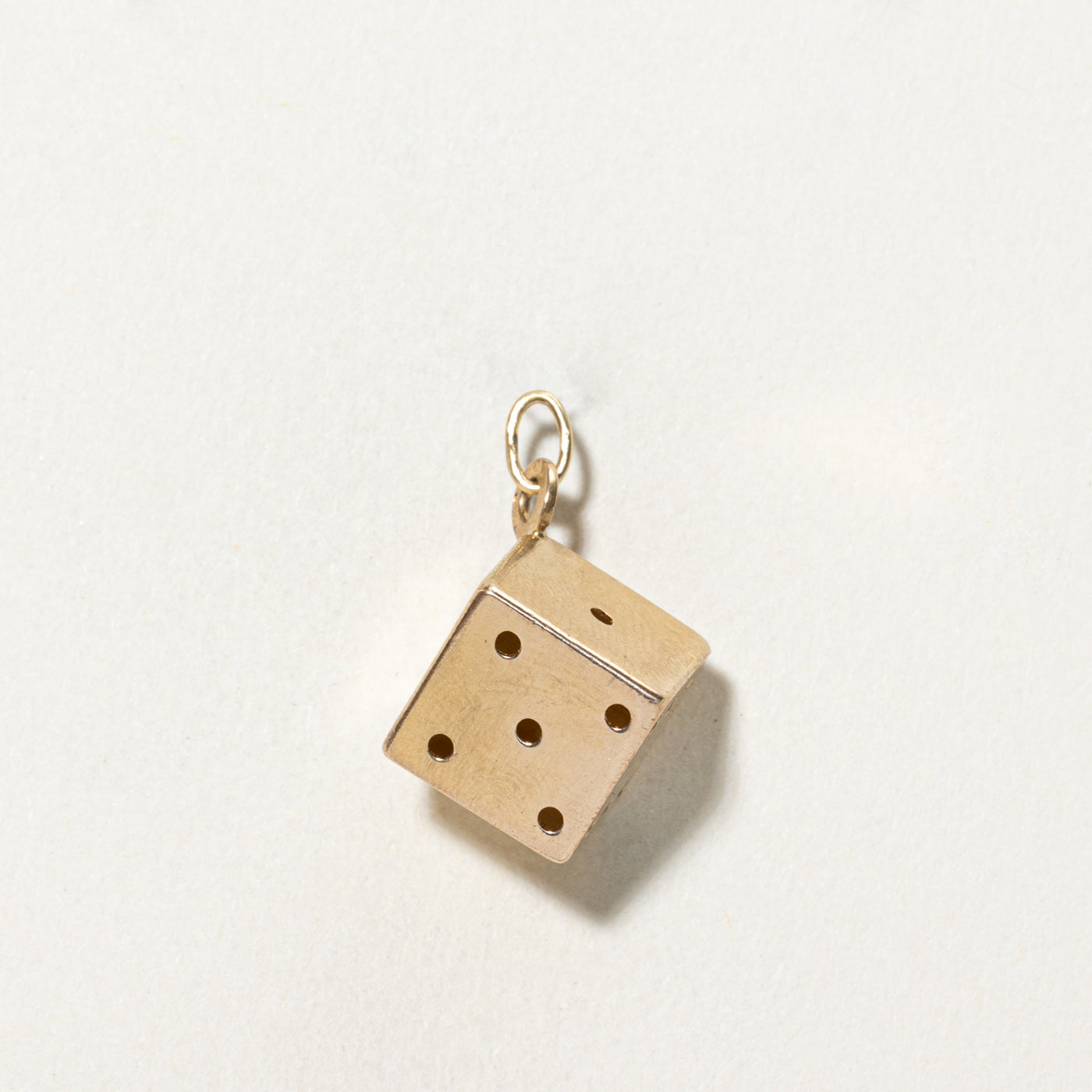 Vintage Italian 18K Yellow Gold Dice Charm