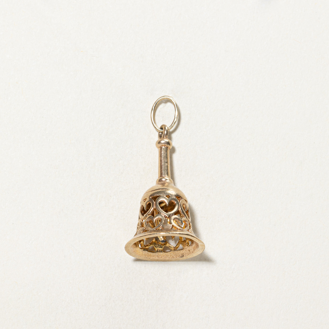 9K Yellow Gold Heart Bell Charm